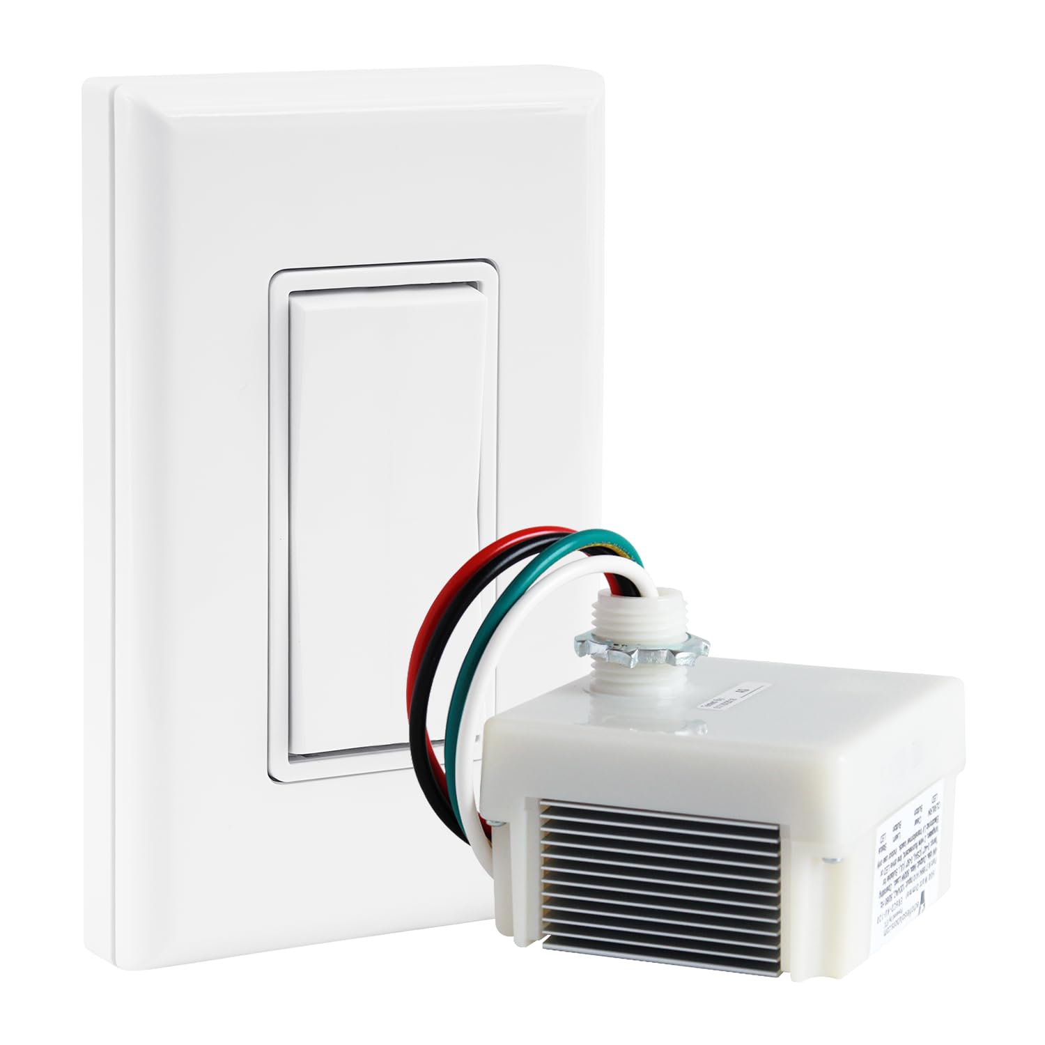 RunLessWire Dimming Self Powered (NO Batteries) Wireless Light Switch Kit - No Wiring, Battery, or WiFi Needed DIY Remote Control Basic Dimmer Kit: 1 Receiver, 1 Switch - White