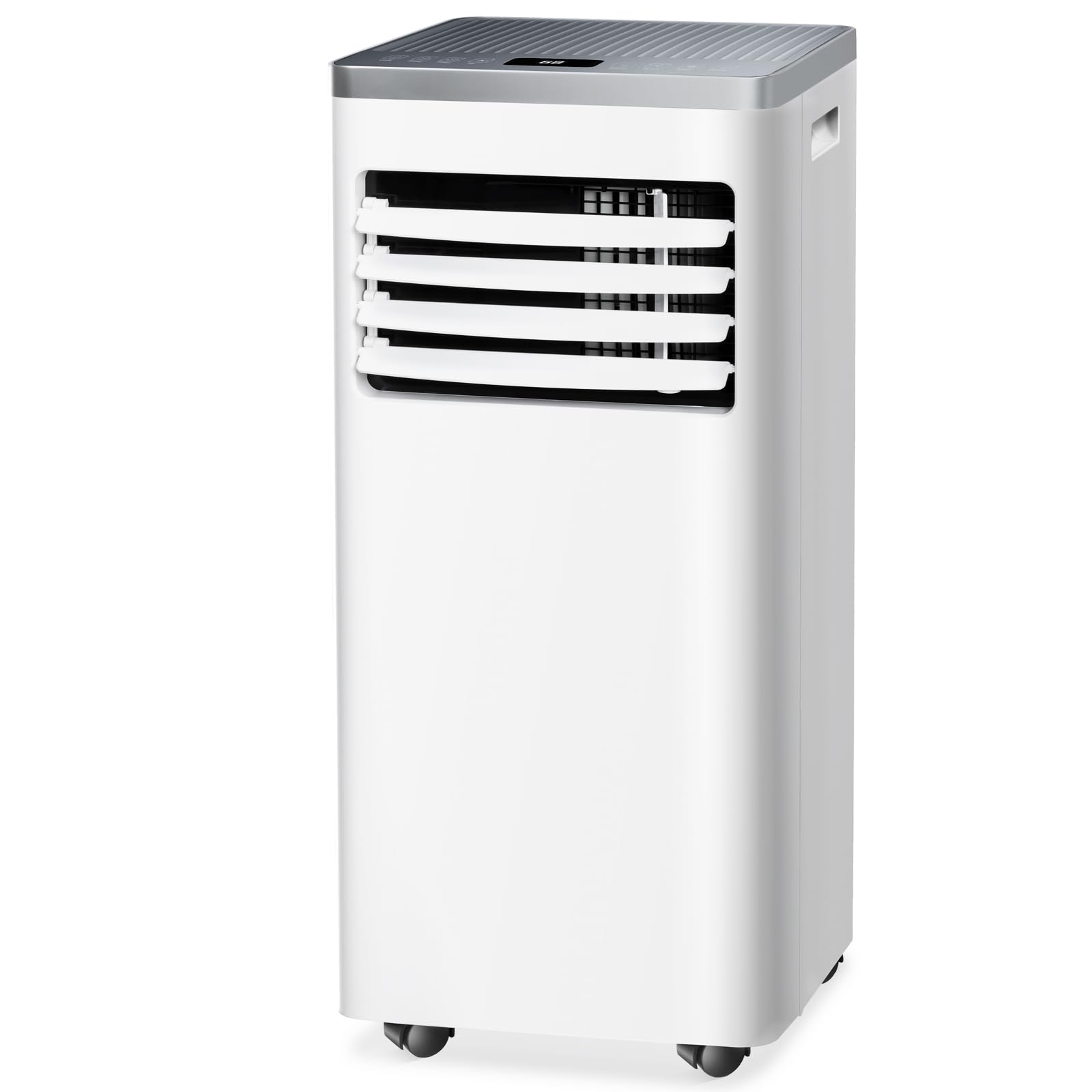 10,000 BTU Portable Air Conditioner, Quiet 3 in 1 AC Unit with Fan & Dehumidifier,Cools up to 450 Sq.Ft,2 Fan Speeds，24Hrs Timer,Child Lock，Installation Kit Home, Office, Bedroom, White