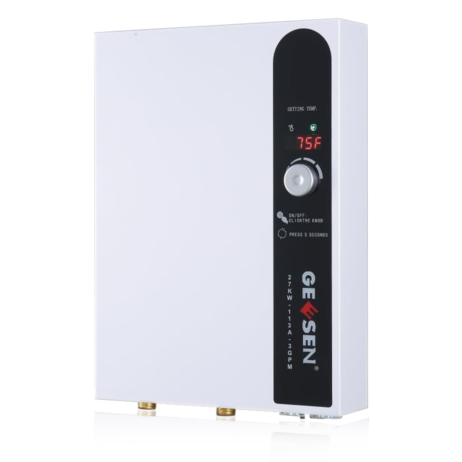 GEESEN Tankless Water Heater Electric 27kW 240V, Instant On Demand Endless Hot Water Heater with Digital Temperature Display Point of Use for Residential Whole House Shower, ETL Certified