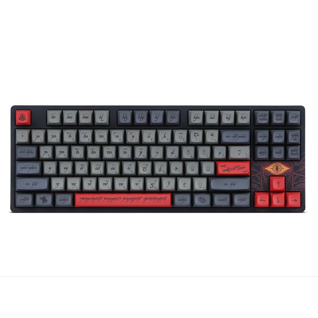 DROP + The Lord of The Rings™ Black Speech TKL Mechanical Keyboard - MT3 Profile Keycaps with Accent Keys - Holy Panda X Tactile Switches - PBT Dye-Sub Keycaps - LED Backlight - Black