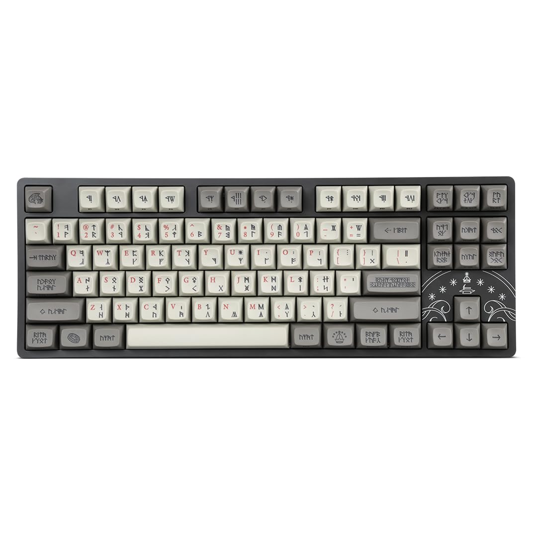 DROP + The Lord of The Rings™ Dwarvish TKL Mechanical Keyboard - MT3 Profile Keycaps with Accent Keys - Holy Panda X Tactile Switches - PBT Dye-Sub Keycaps - LED Backlight - Dark Gray