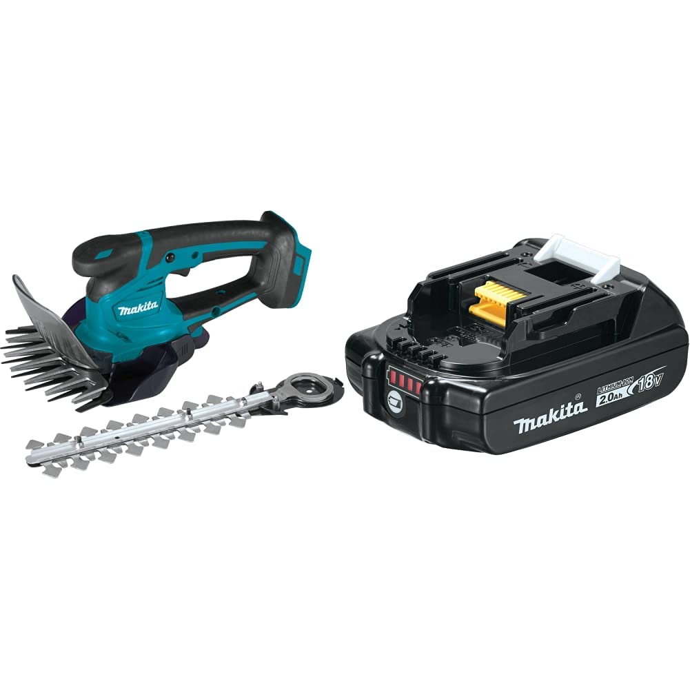 Makita XMU04ZX 18V LXT Lithium-Ion Cordless Grass Shear with Hedge Trimmer Blade, with BL1820B 18V LXT Lithium-Ion Compact 2.0Ah Battery