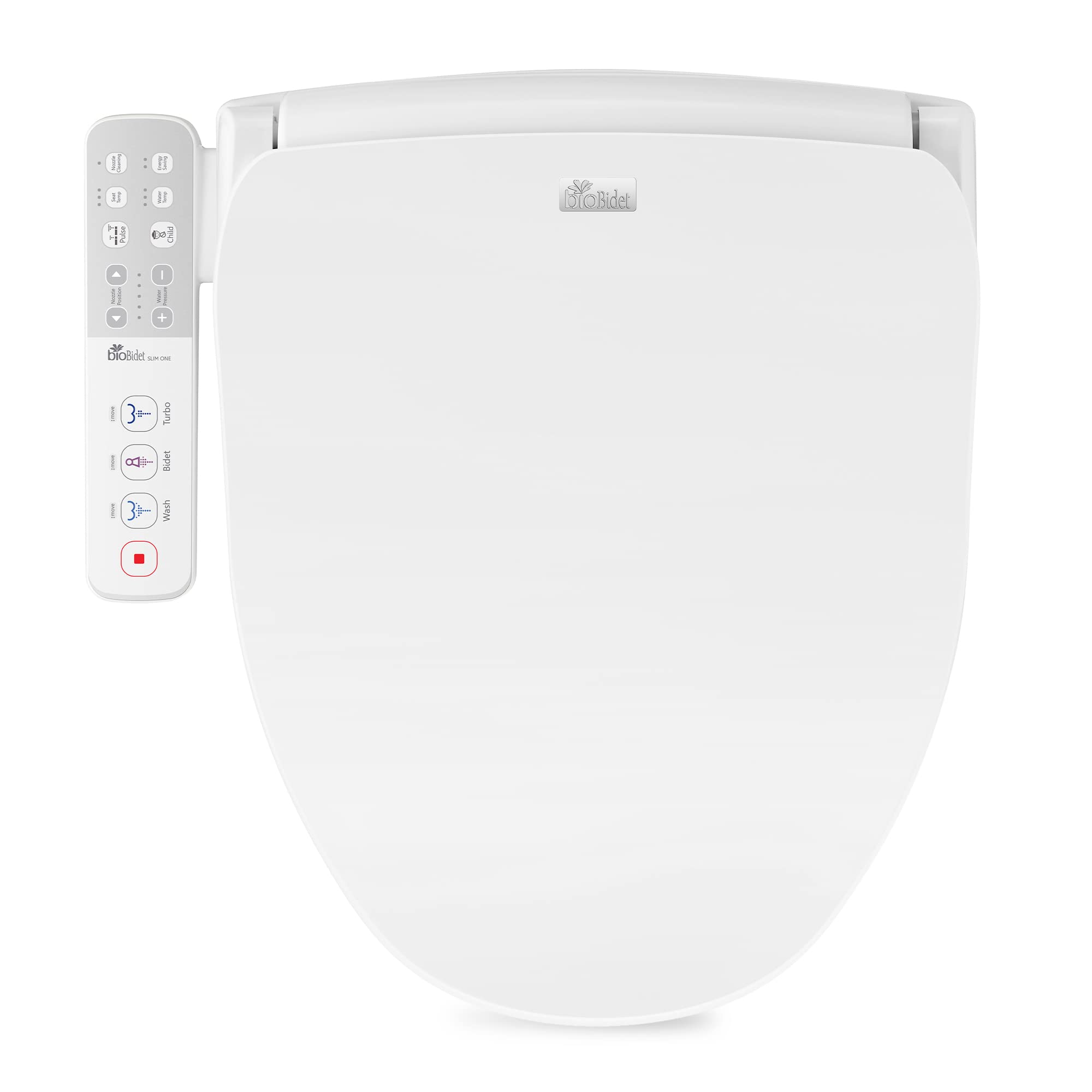 Bio Bidet Slim ONE Smart Toilet Seat in Elongated White with Stainless Steel Self-Cleaning Nozzle, Nightlight, Turbo Wash, Oscillating, and Fusion Warm Water