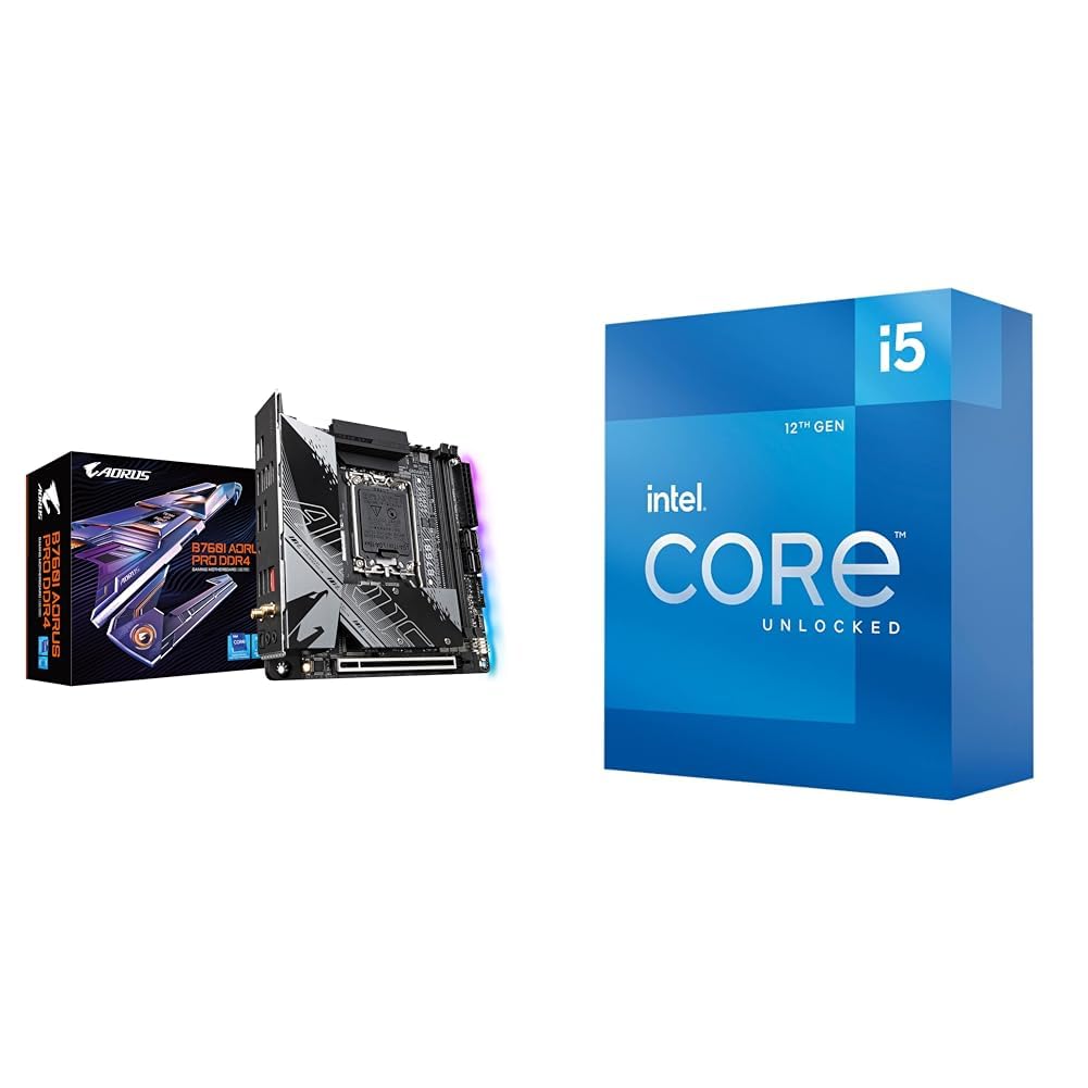 GIGABYTE B760I AORUS PRO DDR4 (LGA 1700/ Intel/ B760/ Mini-ITX/ DDR4 & Intel Core i5-12600K Desktop Processor with Integrated Graphics and 10 (6P+4E) Cores