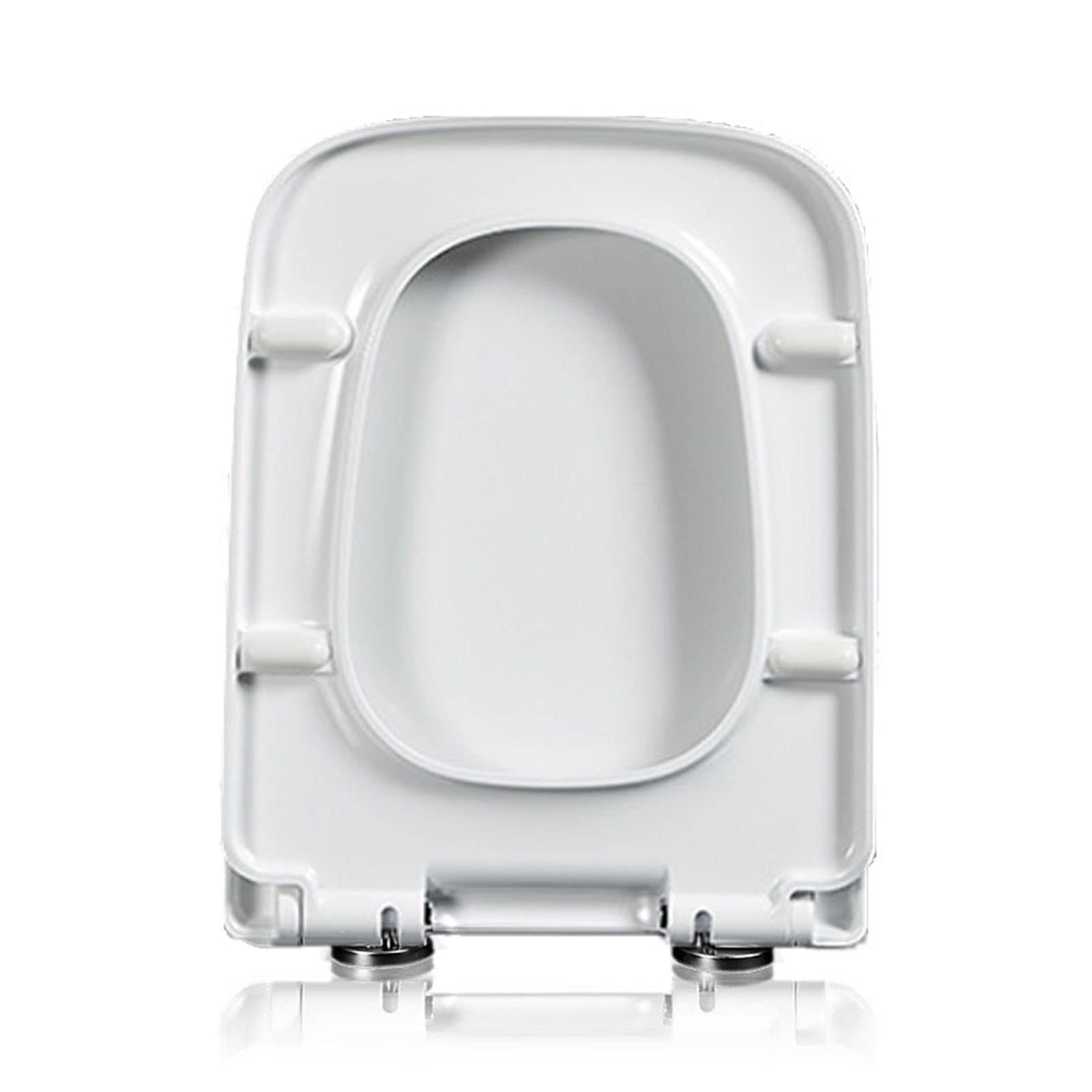 Toilet Seat White Toilet Seat Square Quick Release Soft Close Toilet Seat, Squared Edges, Adjustable Hinges Top Fix & Easy Clean Square Toilet Lid