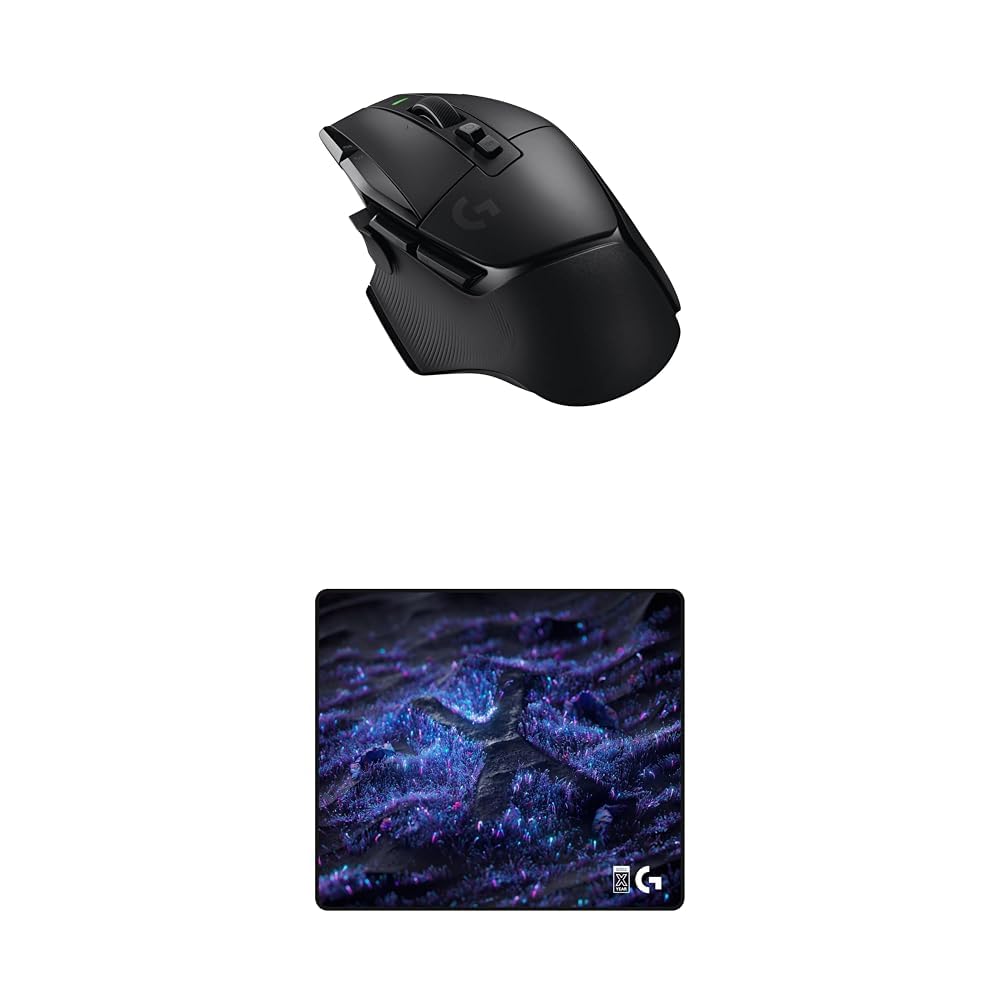 Logitech G502 X Lightspeed Wireless Gaming Mouse + 10th Anniversary Mousepad Bundle - Black