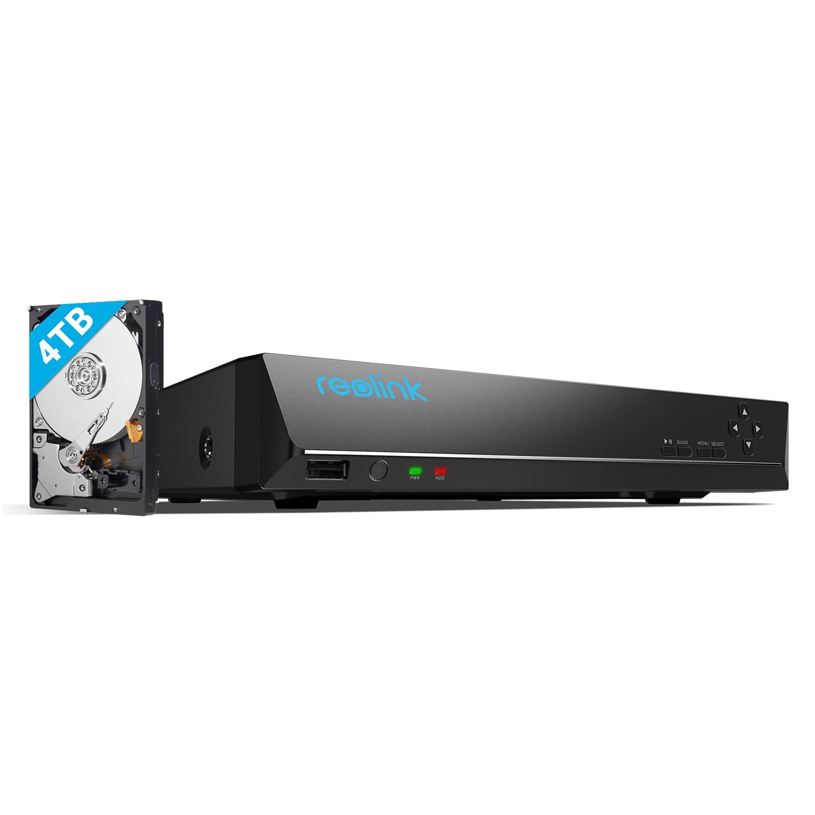 REOLINK 16CH Network Video Recorder for Home Security Camera System,Only Work with 16MP/12MP/4K/8MP/5MP/4MP The Same Brand PoE IP Cam,24/7 Recording to Pre-Installed 4TB Hard Drive,RLN16-410