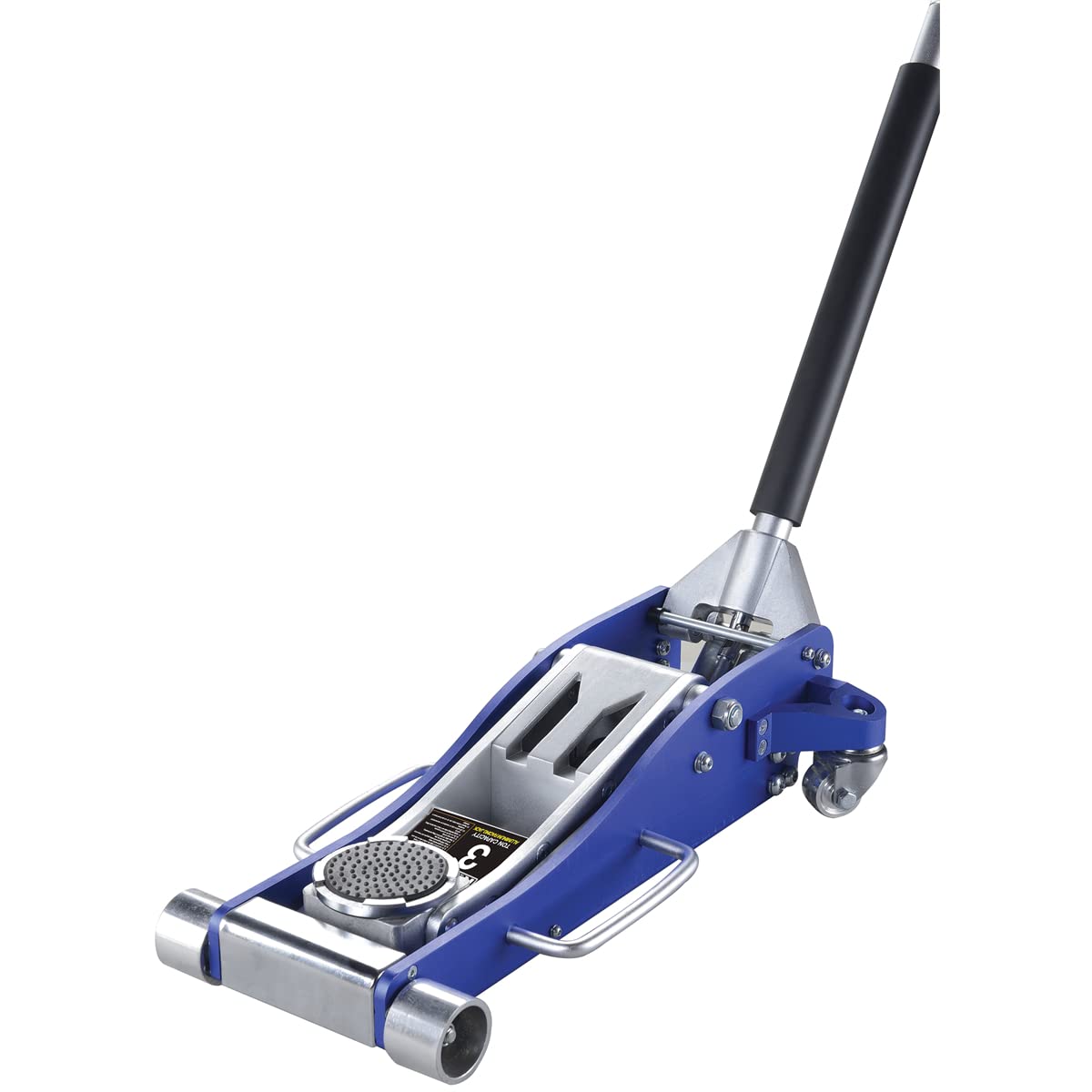 K Tool International 63099 3 Ton Automotive Aluminum Service Floor Jack for Garages, Repair Shops, and DIY, 6,000 lbs. Capacity, Hydraulic Lifting Range 3.75" - 19.25", Dual Pump, Blue/Silver