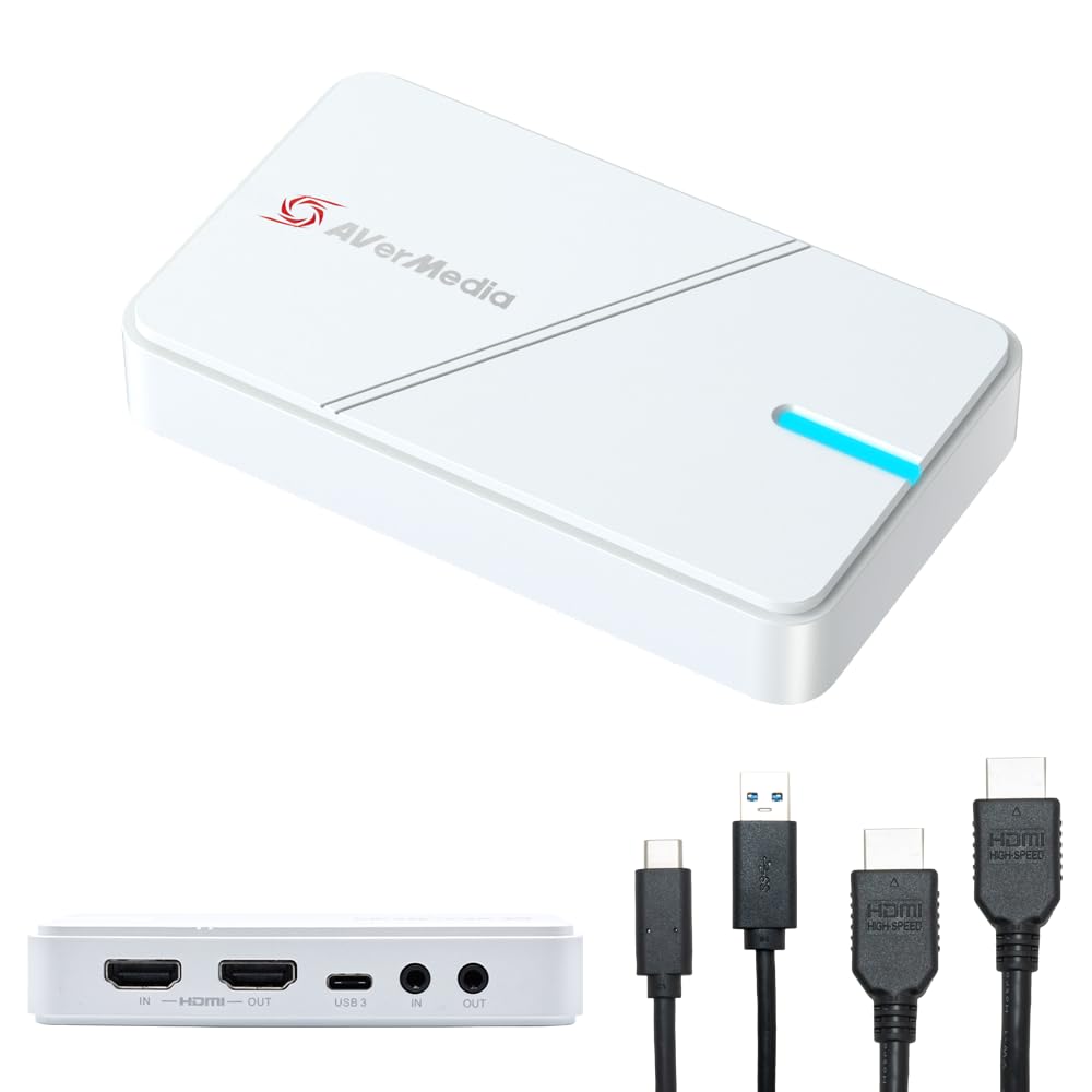 AVerMedia 4K Capture Card for Streaming,1440p120 Video Capture Device for PS5/Pro, Xbox Series X/S, Nintendo Switch, PC, Compatible with Twitch, OBS, Windows, Mac - GC551G2 Live Gamer Extreme 3 White