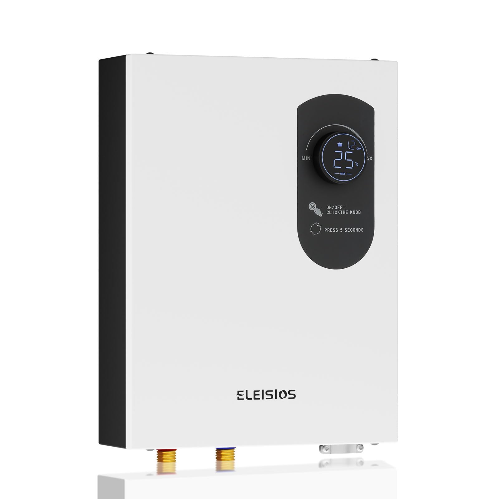 ELEISIOS Electric Tankless Water Heater,9kw Self-Modulating Instant Water Heater With Digital Display,240v Water Heater For Sink & Faucet,White