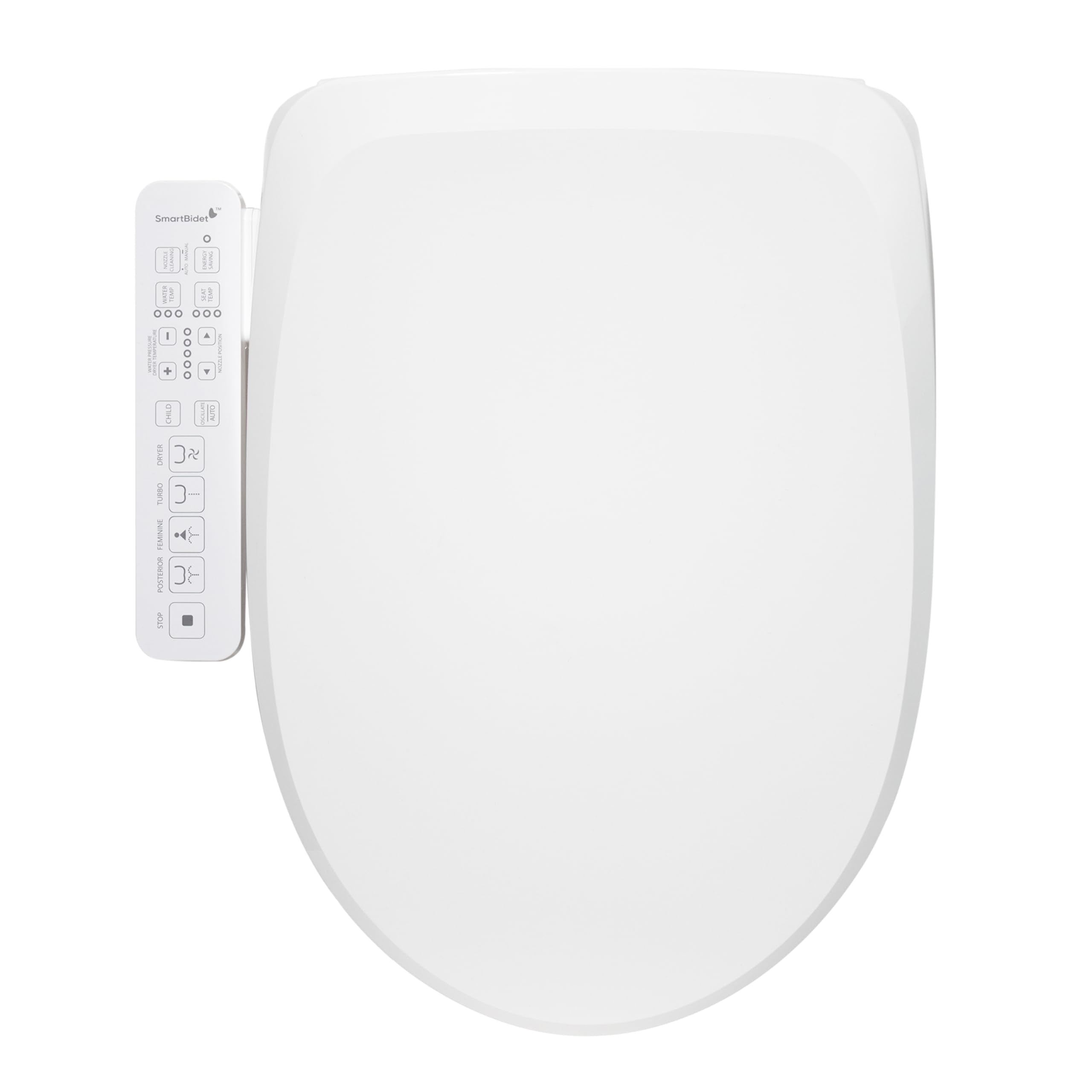 SmartBidet SB-2600 Electric Bidet Seat for Elongated - Electronic Heated Toilet Seat with Warm Air Dryer and Temperature Controlled Wash Functions (Unlimited Hot Water)