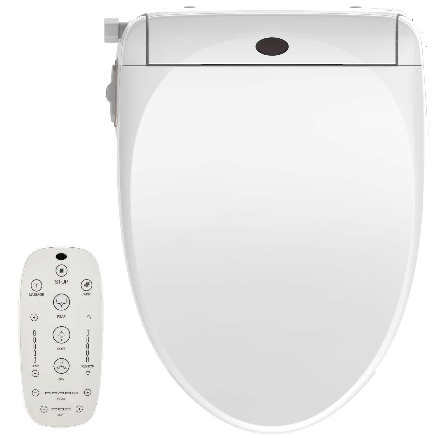 JEP Electric Bidet Toilet Seat for Elongated & Round Toilets | Premium Bidets with Warm Water, Heated Seat, Remote Control