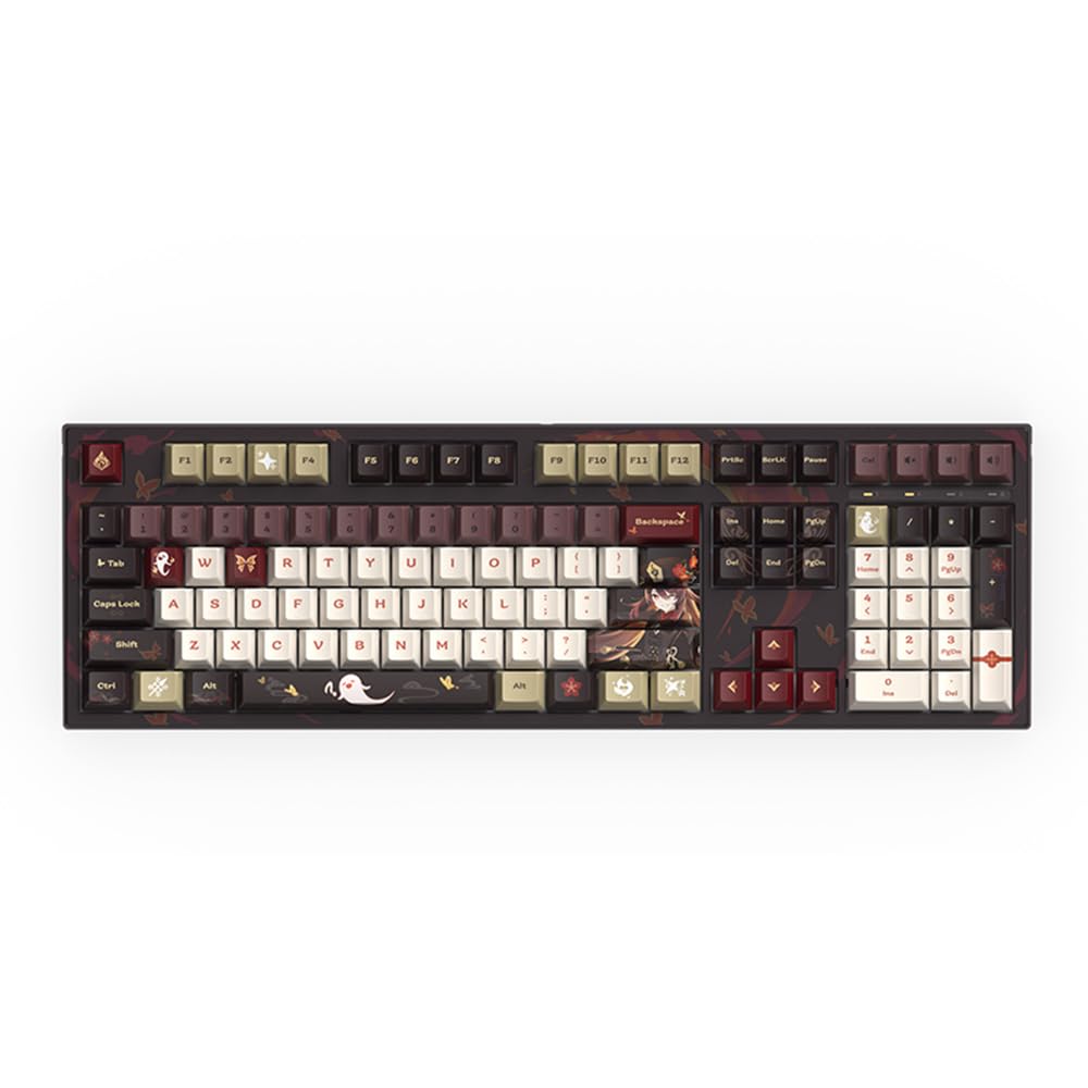 GENSHIN IMPACT Hu Tao: Fragrance in Thaw Themed Mechanical Keyboard Kailh Box White Switches 108 Keys