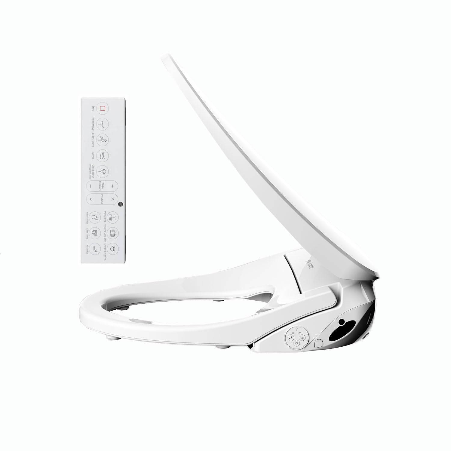 Bejoan X1 Electric Bidet Seat for Elongated Toilets with Remote Control- Electronic Heated Toilet Seat with Endless Warm Water and Multifunctional Wash Functions，White，Easy Installation