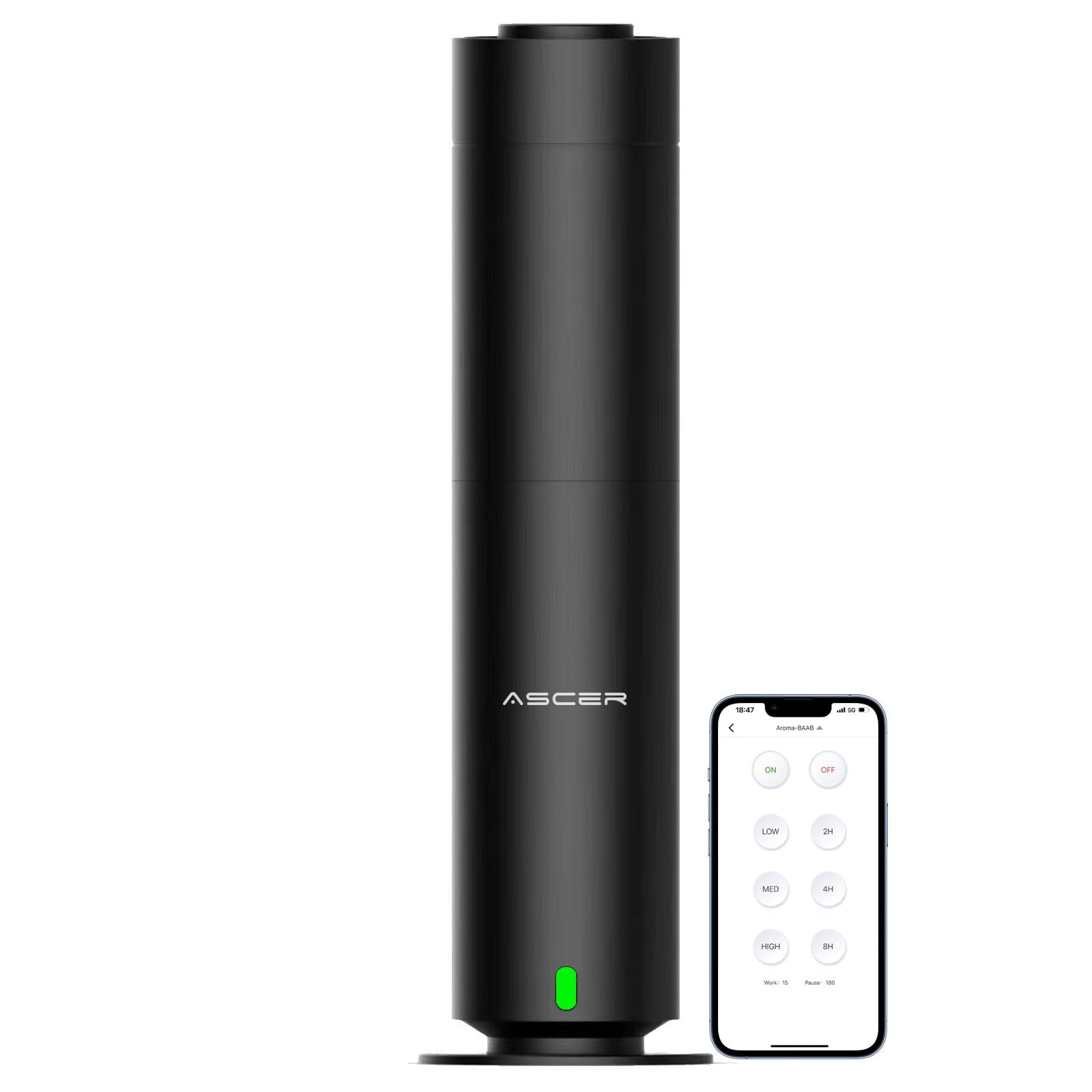 Diffuser - Hotel Scent Diffuser Machine - Studio Scent Diffusers for Whole House - Scent Air Machine for Home - Remote APP Control Waterless Essential Oil Diffusers for Large Room,Office - Black