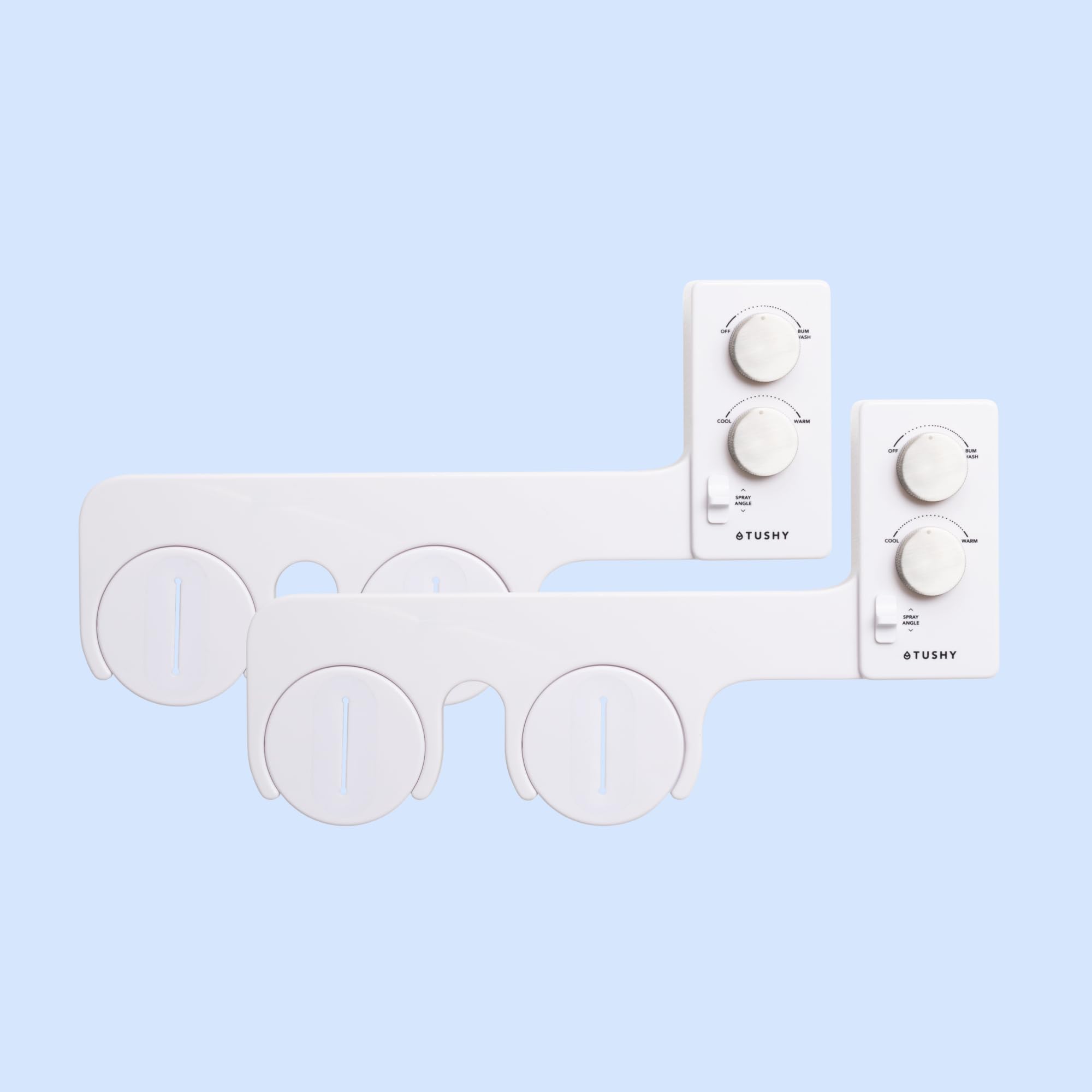 TUSHY 3.0 Warm Water Spa 2-Pack Bidet Toilet Seat Attachment | Non-Electric Self Cleaning Fresh Water Sprayer (Adjustable Water Pressure & Temperature. Easy 10 Minute Installation), Platinum
