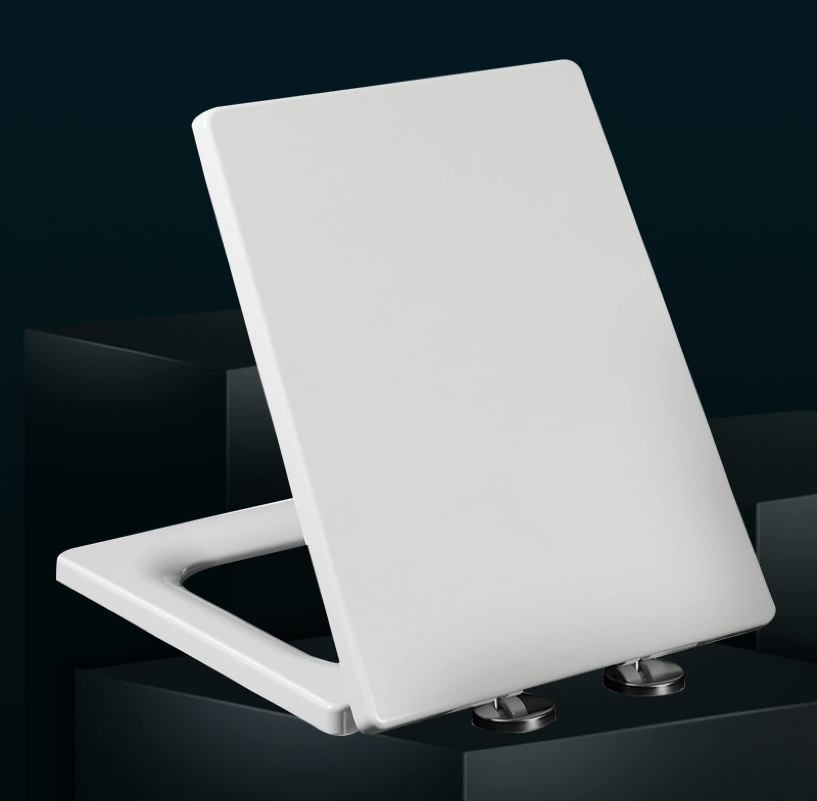 Soft Close Toilet Seats White | Square Toilet Seat with Quick Release | Durable Toilet Seats Slow Close Toilet Lid Cover, Easy to Install and Clean,white-41~48 * 36.5cm