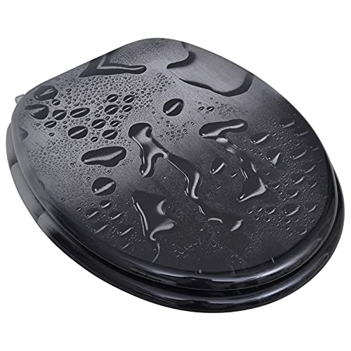 Toilet Seats with Lids 2 pcs MDF Water Toilet & Bidet Seats