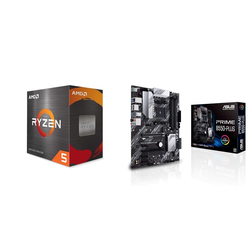 AMD Ryzen 5 5600X 6-core, 12-Thread Unlocked Desktop Processor & ASUS Prime B550-PLUS AMD AM4 Zen 3 Ryzen 5000 & 3rd Gen Ryzen ATX Motherboard