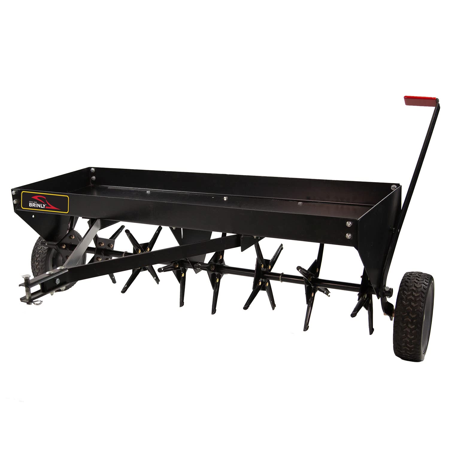 Brinly PA-482BH-A2 Tow Behind Plug Aerator with Universal Hitch, 48", Matte Black