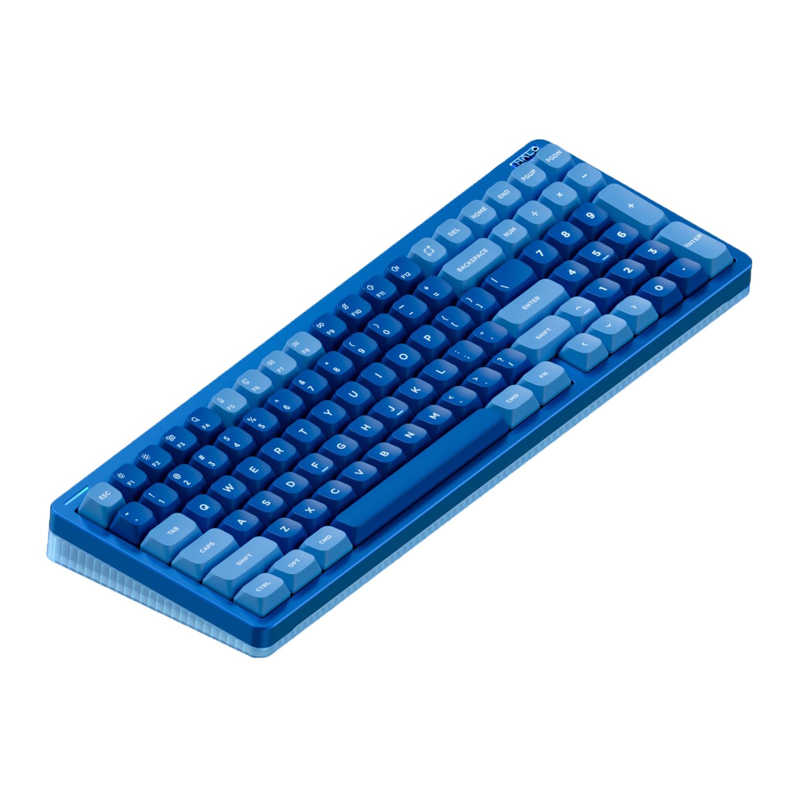 nuphy Halo96 V2 Wireless Keyboard,Gasket Structure,96% Hot Swappable Gaming Keyboard, 99 Kyes RGB Backlit Mechanical Keyboard, Support QMK/VIA,Bluetooth/USB-C/2.4GHz-Blue,Lemon Switches (55gf)
