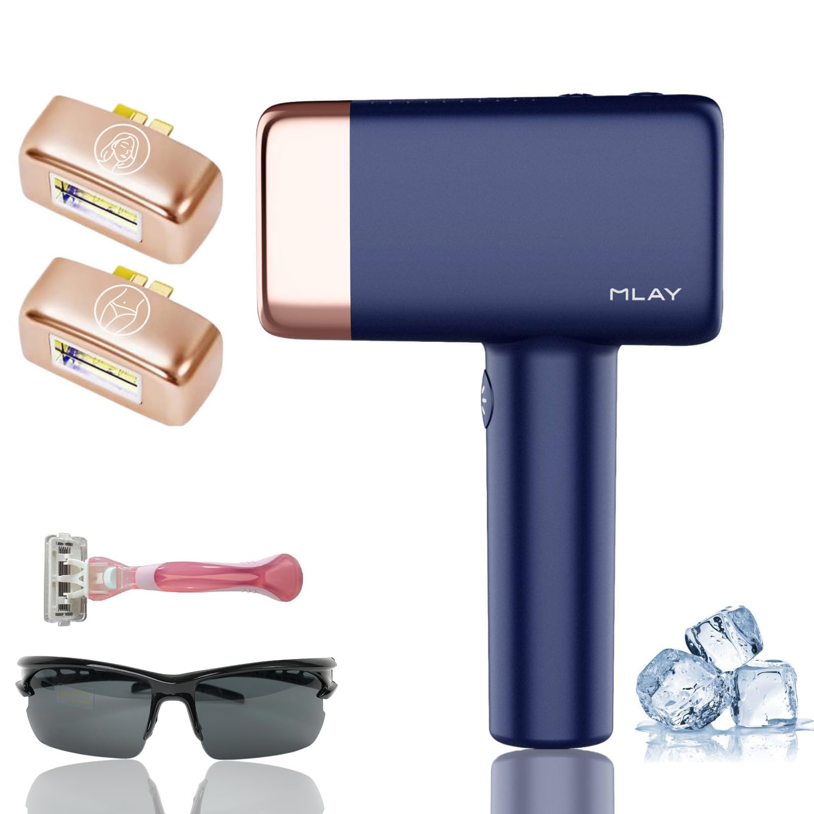 MLAY T14 Hair Removal Device, 0.5s/Flash, 19J High Energy IPL Hair Removal Device with ice-Cooling System, 5 Energy Levels, Hair Removal Device Can Be Used All Over The Body +1*Bikini HR + 1* Face HR