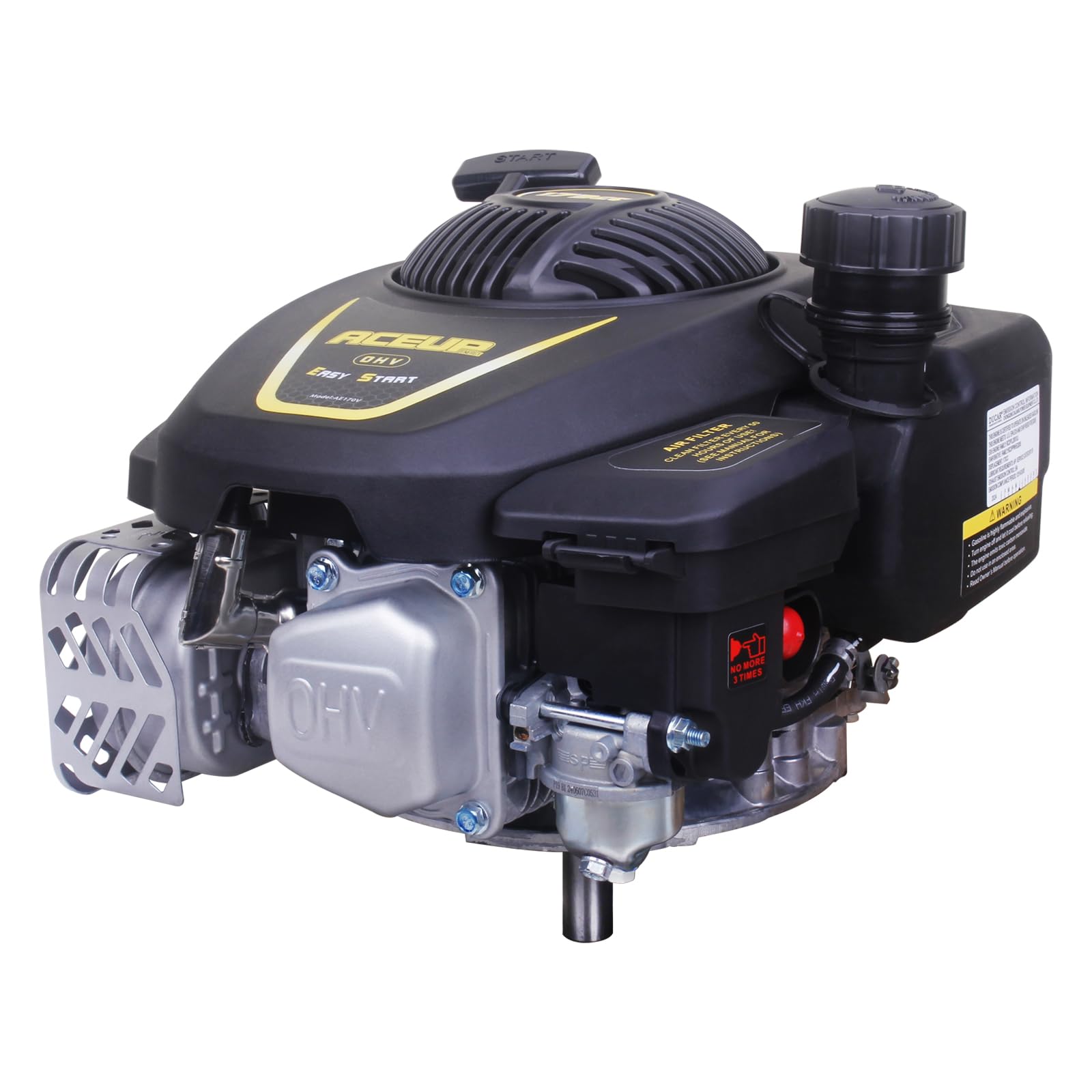Aceup Energy Gas Engine Vertical Shaft, 4.4HP 173cc 4-Stroke OHV Gas Motor for Lawn Mower, EPA Compliant