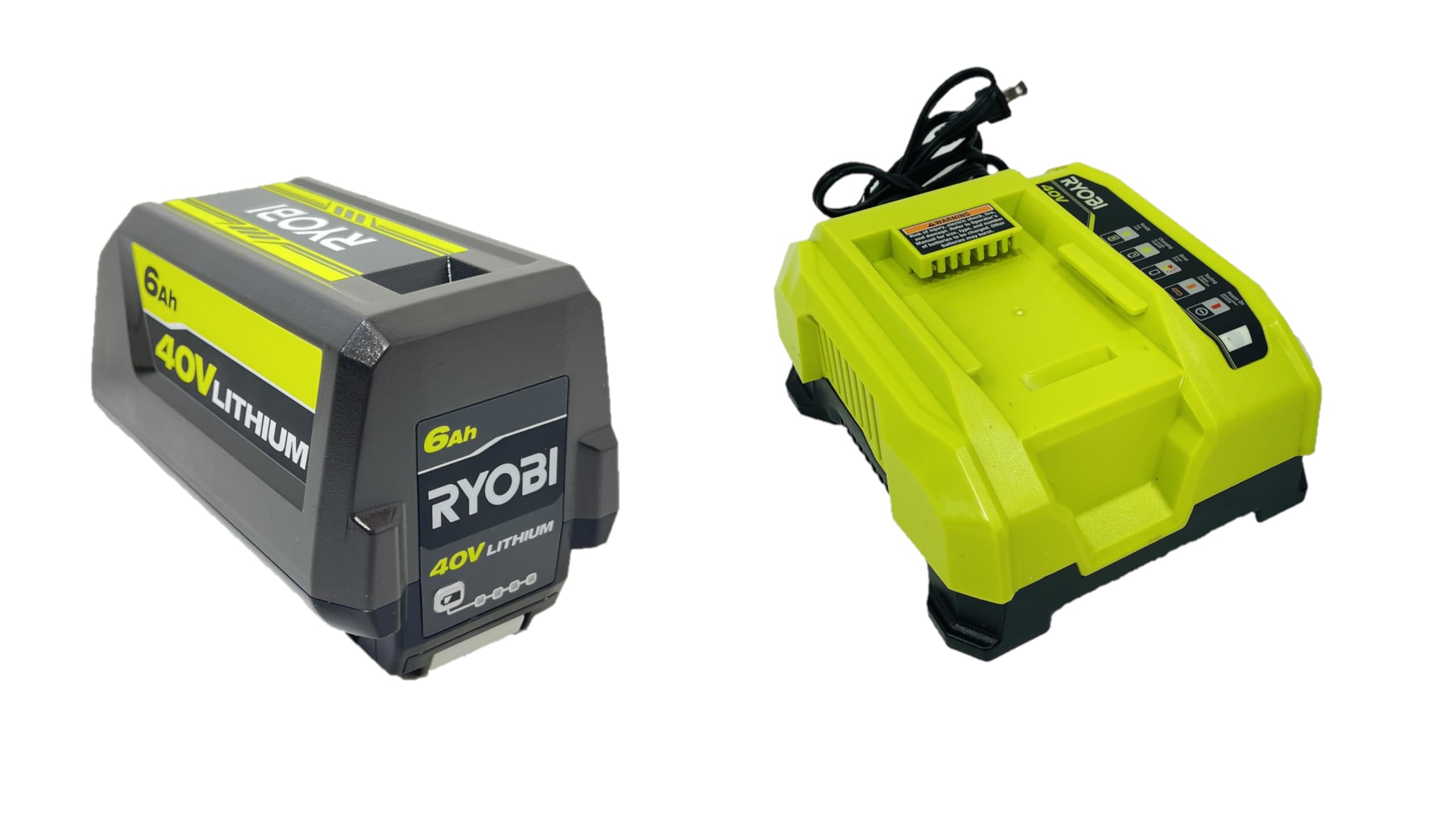 RYOBI 40V Lithium-Ion 6.0 Ah High Capacity Battery and Rapid Charger Kit (Bulk Packaged)