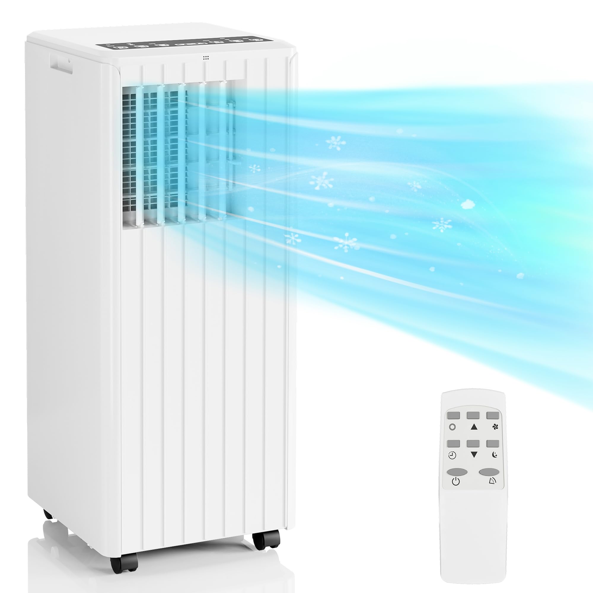 8000Btu Portable Air Conditioner for Room, Portable AC Air Conditioner with Remote Control & Window Kit, 4-in-1 Air Conditioner Cools Up To 350 sq. ft, 1-24H Timers
