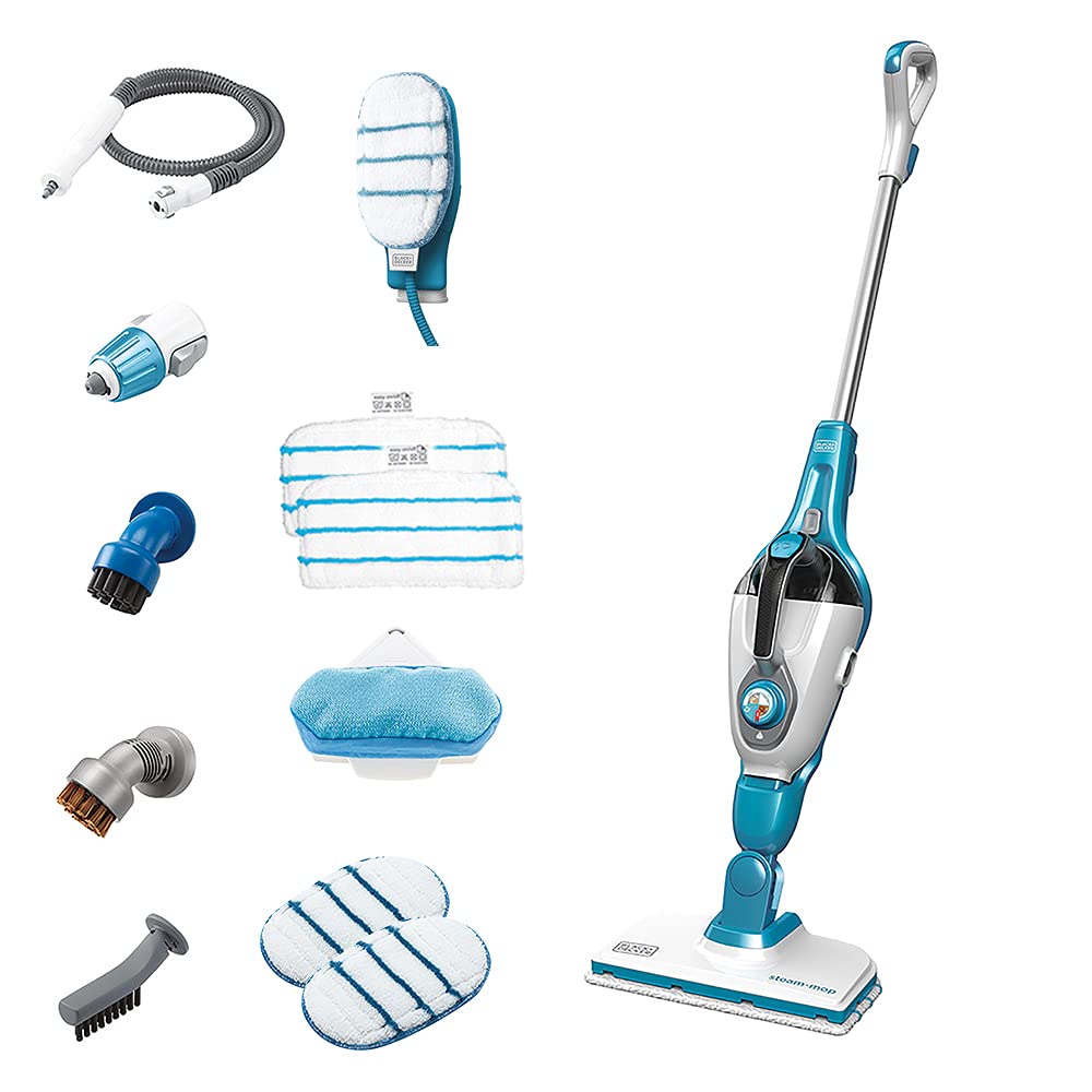 BLACK+DECKER 7-in-1 Steam Mop and Steam Glove Handheld Steamer, Complete Steam Cleaning Solution, Corded (HSMC1361SGP)