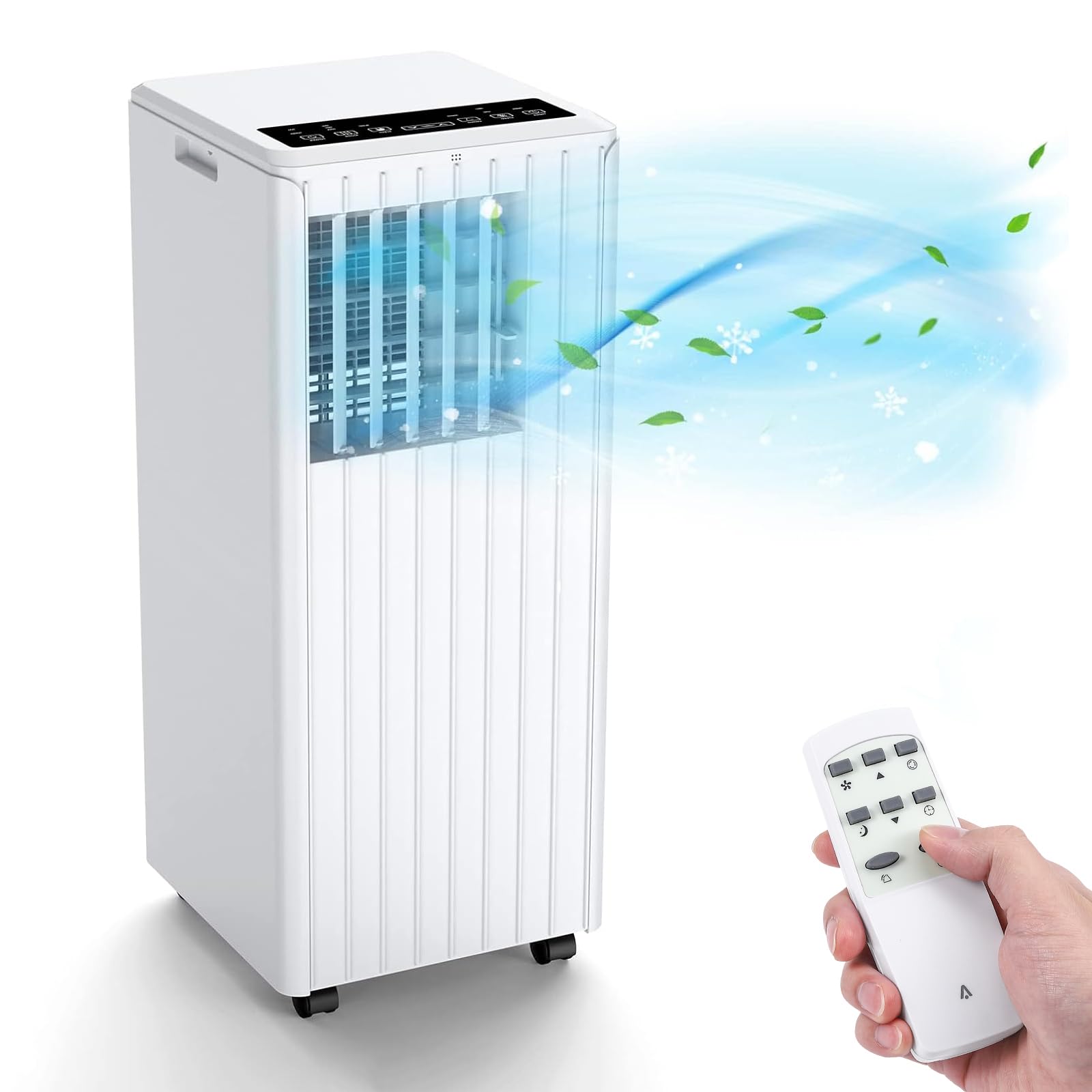 8000BTU Portable Air Conditioners Room Up to 350 Sq.Ft, 3-IN-1 Portable Conditioner with Cool, Fan, Dehumidifier, Sleep Mode & 24H Timer, Indoor Ac Unit w/Remote Control, Portable AC for Indoor Room