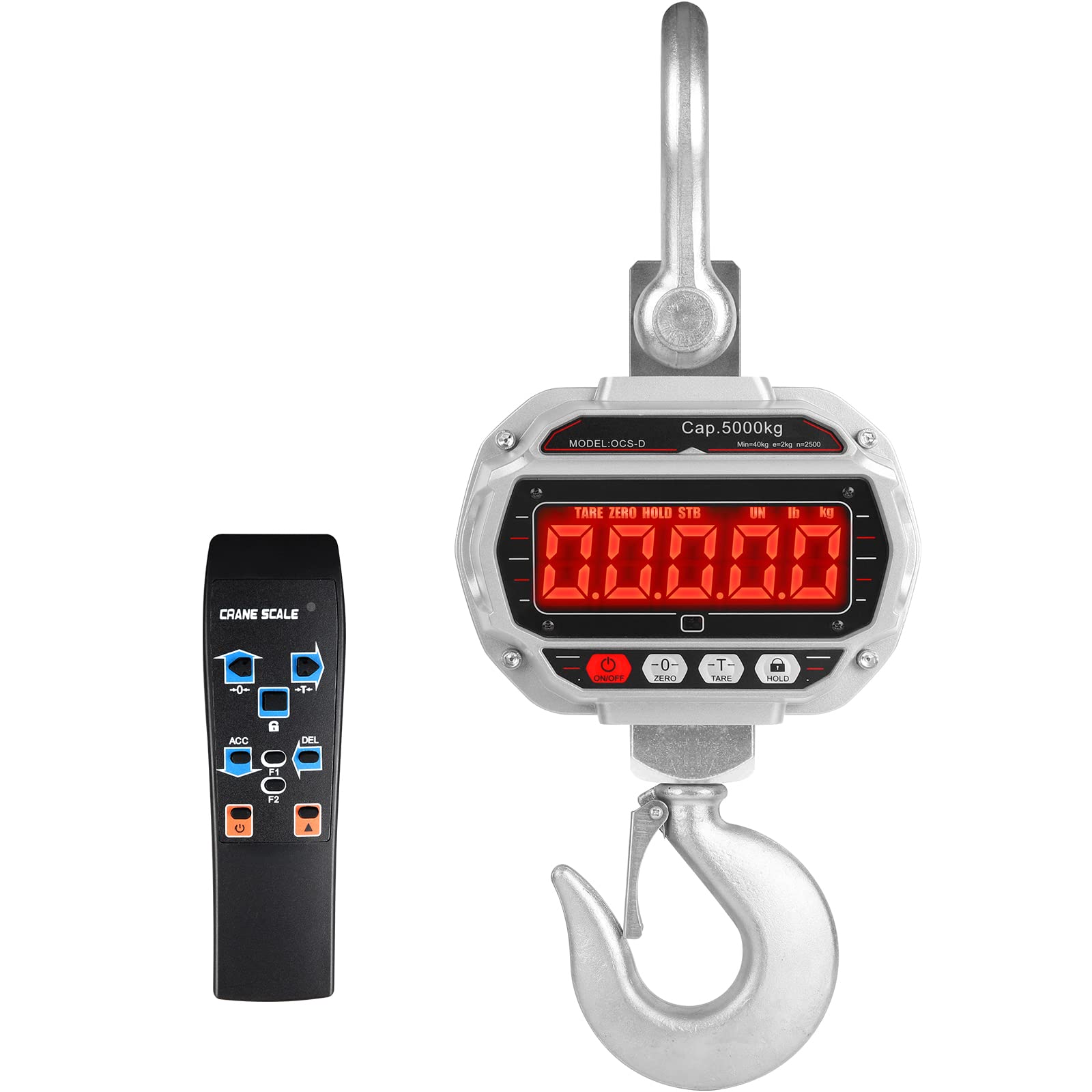Hyindoor 5000kg/11000lbs Crane Scale 5Ton Digital Hanging Scale Heavy Duty Industrial Electronic Scale with Hook