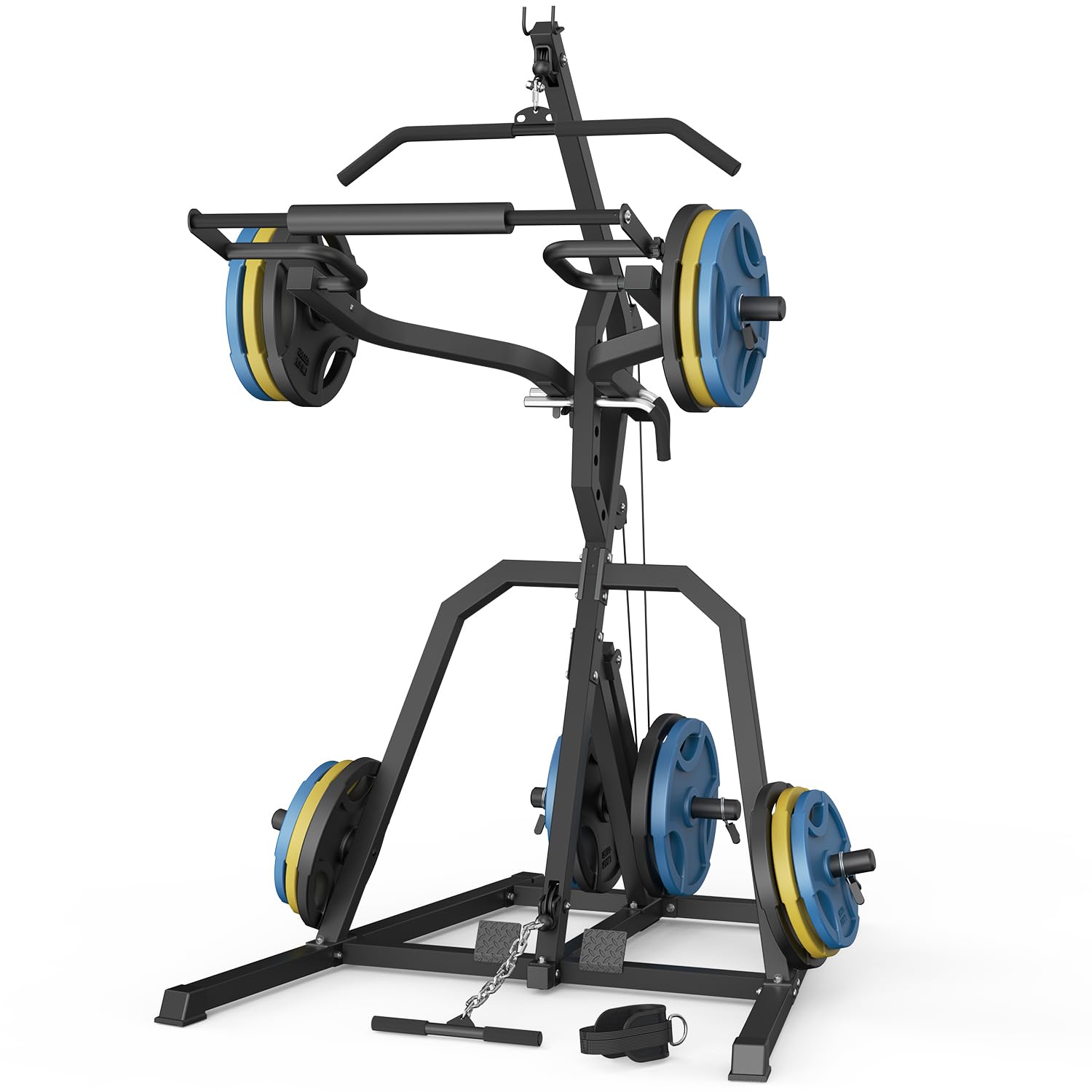 DONOW Leverage Gym Power Rack Squat Rack Lever Gym with LAT Low Row System Home Gym System Workout Station 2:1 Ratio
