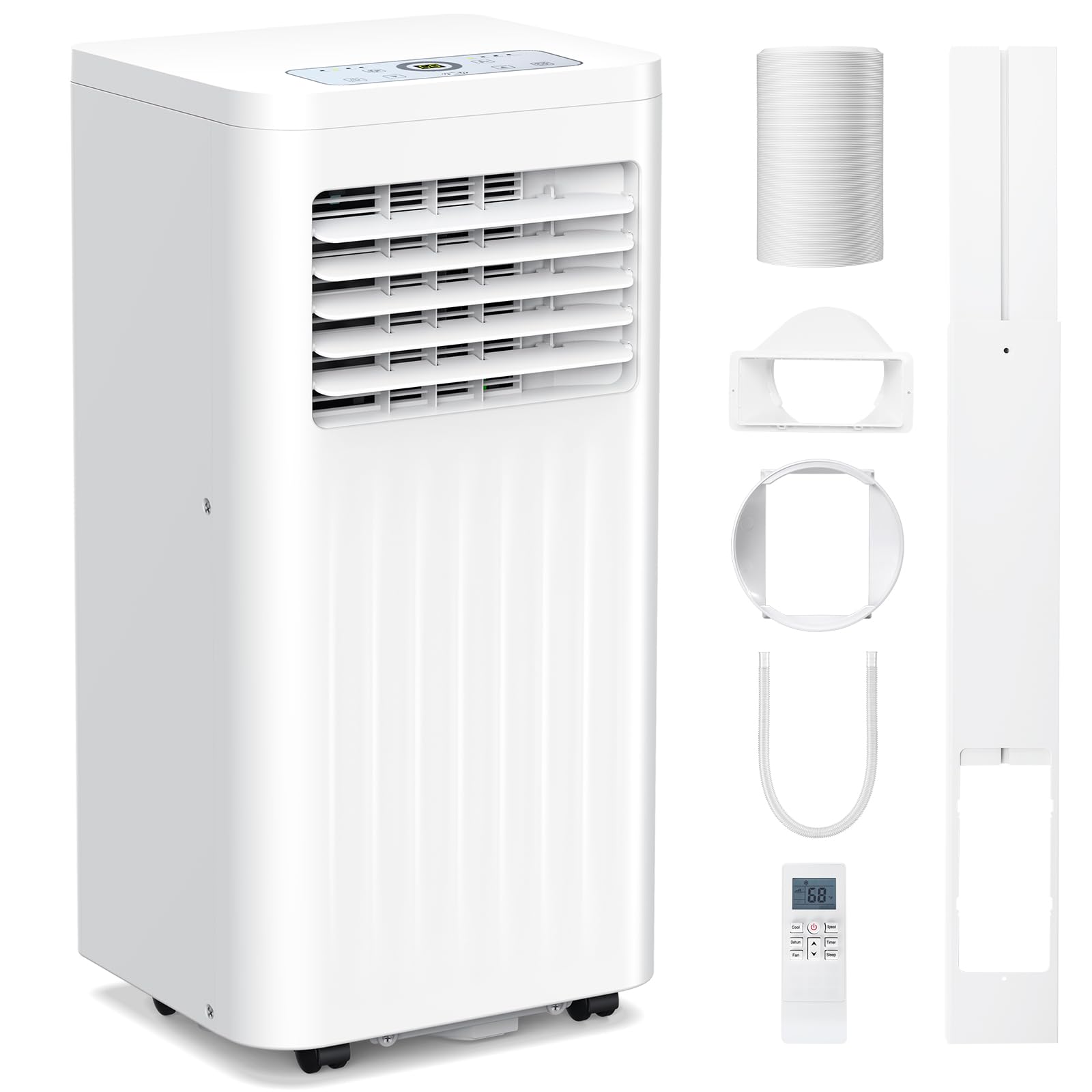 Electactic 10000 BTU Portable Air Conditioners with cooling/dehumidification/fan/sleep mode,4-IN-1 Portable AC with 24H Timer & Remote Control & Window Kit