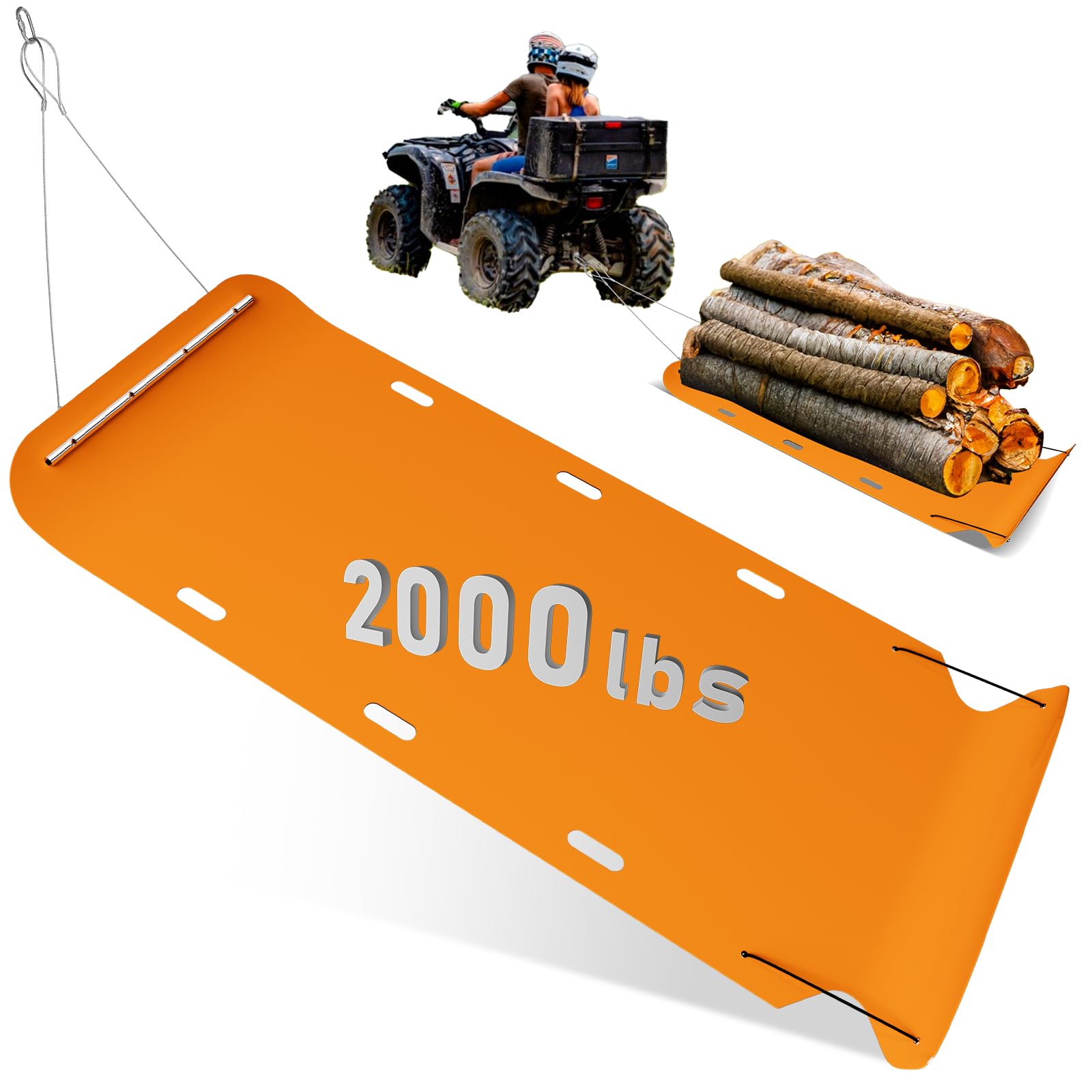 Yard Drag Sled - Duty Yard Mat with Pull Cable and Bar Suitable for Tree Trimmer and Leaf Blower, Transporting Bulky Items Heavy Home Hauling Yard Debris