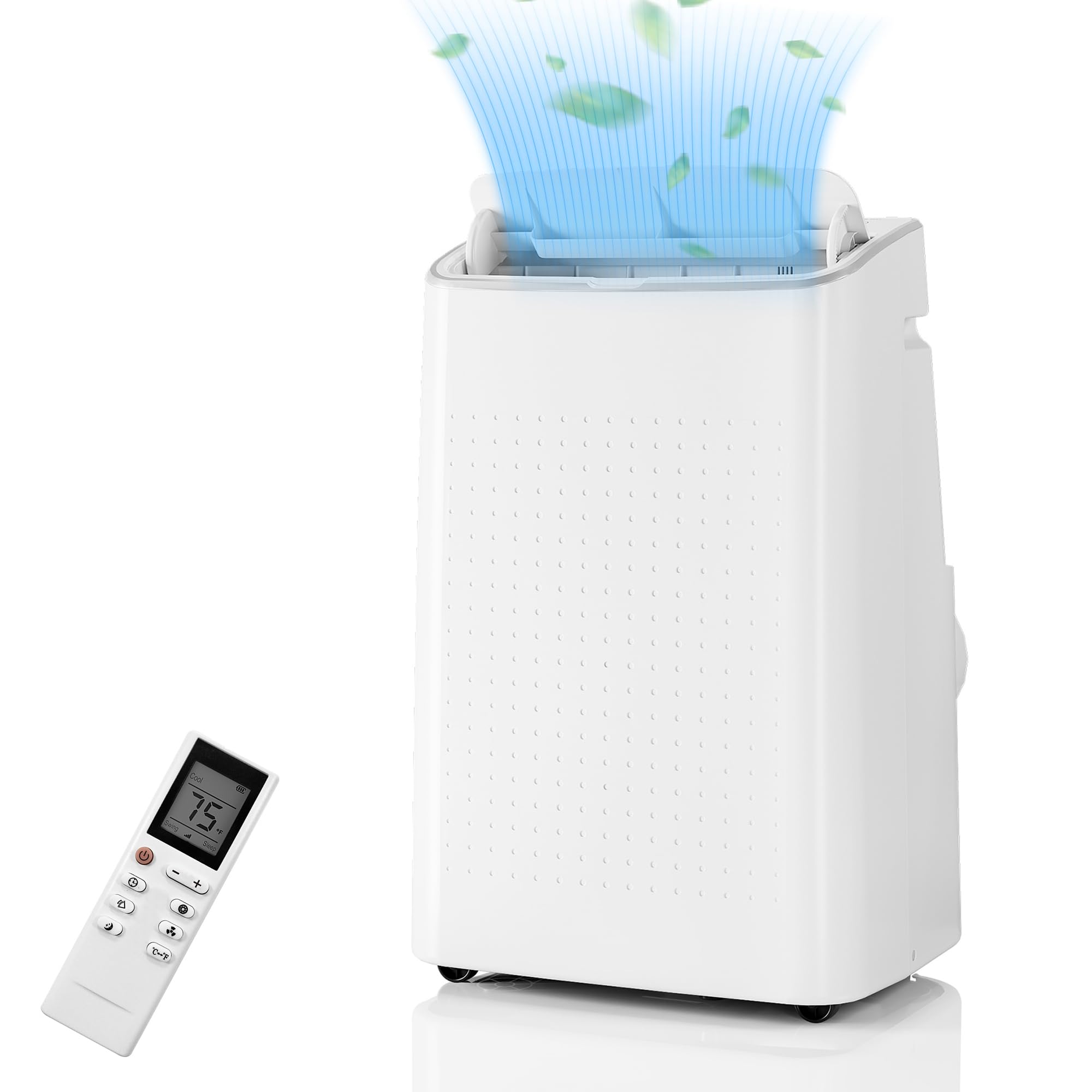 Portable Air Conditioners 14000BTU with Remote Control, Cools up to 700 Sq.ft, 3-in-1 Mini Standing AC Unit Cooling, Dehumidification, Fan, with Digital Display, Fast Cooling, Indoor Use, White