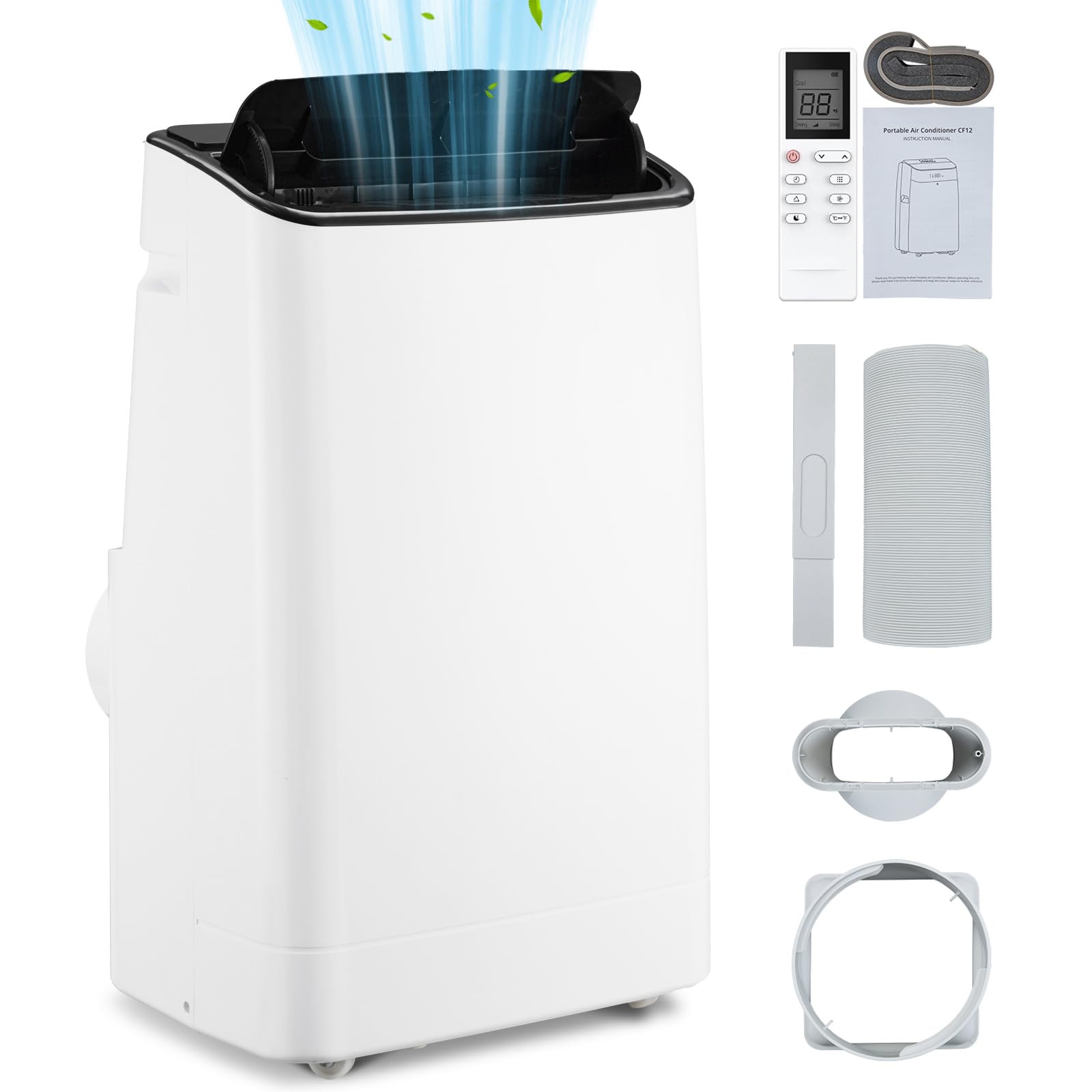 Takywep 14000BTU Portable Air Conditioner, Air Conditioners with Remote Control, Portable AC Unit Cools Room up to 750 Sq.ft Spaces, 3IN1 Quiet AC Unit with Cool/Fan/Dehumidifier Modes, 24-Hour Timer