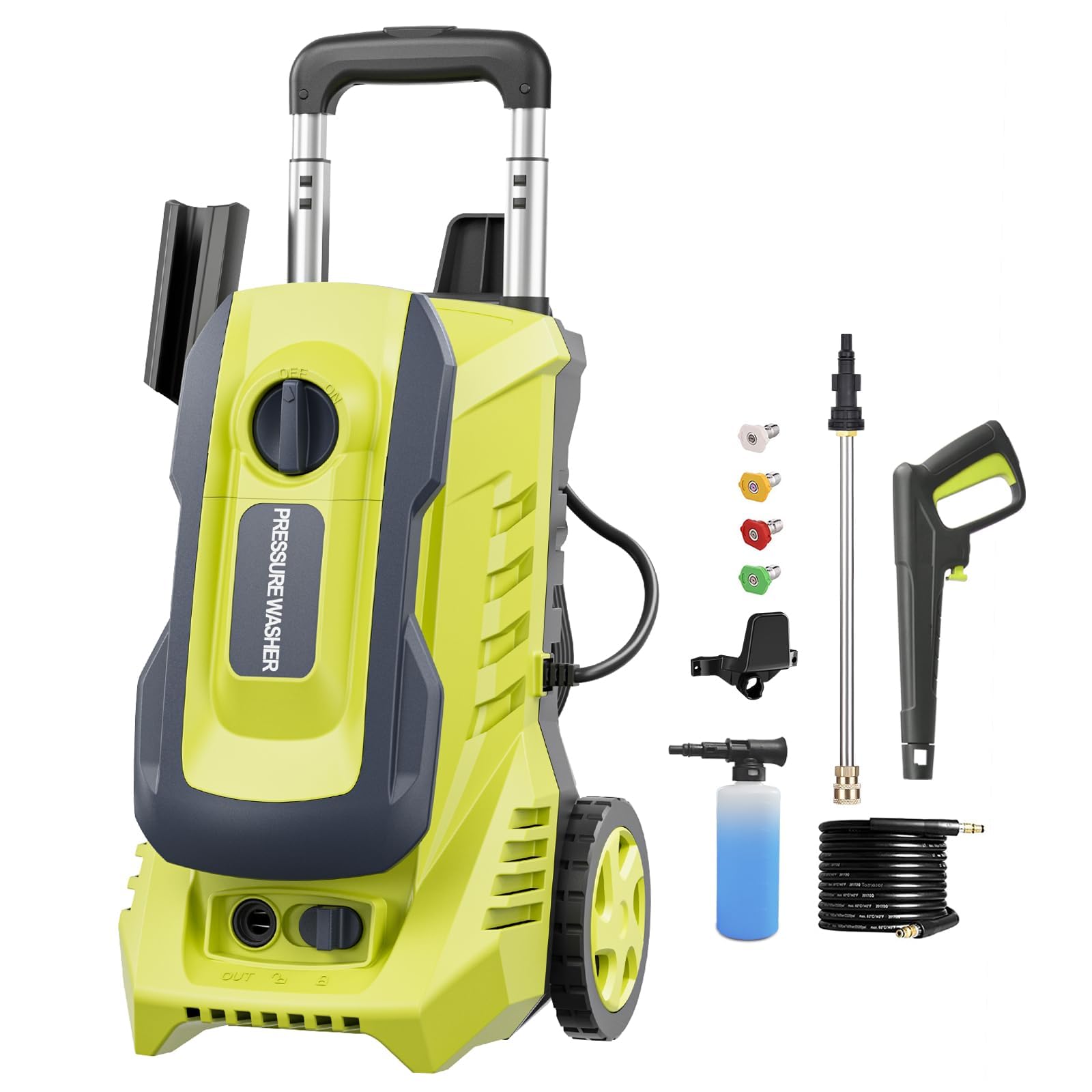 Electric Pressure Washer 4800PSI-Max 3.2GPM Power Washer Wash Machine Electric Powered with Foam Cannon for Car, Floor, Garage, Patio Washing, Yellow