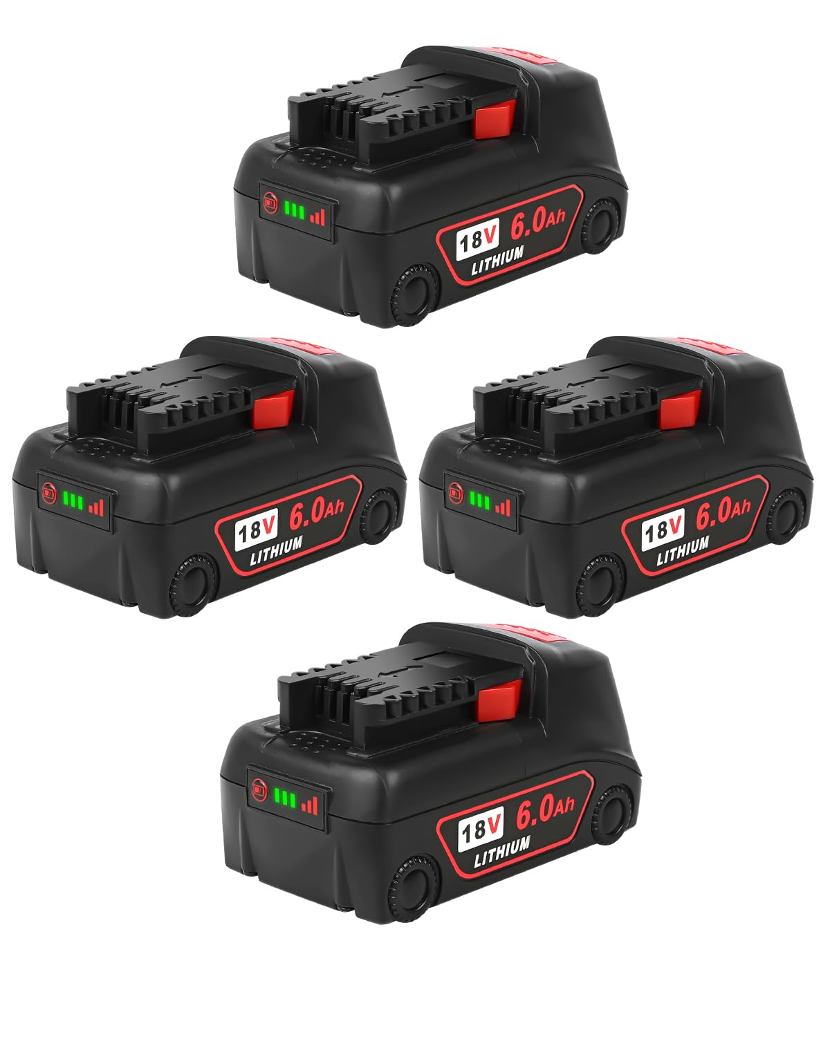 18v Battery 4Pack Replacement for Milwaukee M18 Battery 6.0Ah,High-Capacity Batteries Compaitble with Milwaukee Tools and Charger,2024 Version/New Patented (Black, 4Pack)