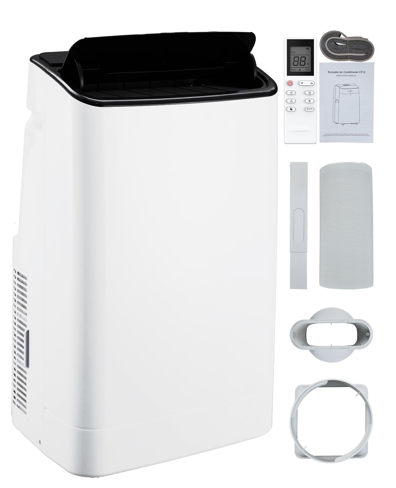 Takywep 14,000 BTUs Portable Air Conditioner - Cools Up to 700 Sq.Ft, 3-IN-1 Energy Efficient AC Unit with Remote Control & Installation Kits for Large Room, Campervan, Office, Temporary Space