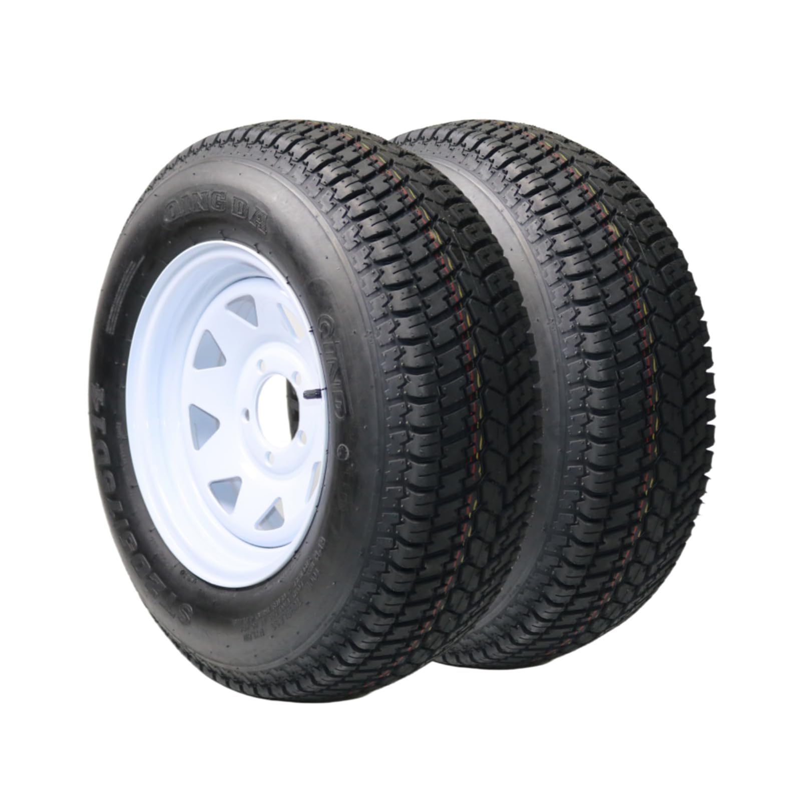 2 Pack ST205/75D14 Tire, 5 Lug on 4.5", 6PR Load Range C, ST205 75D14 Tire for Travel/Camper/Landscape/Cargo/Utility/Boat/Horse/Farm