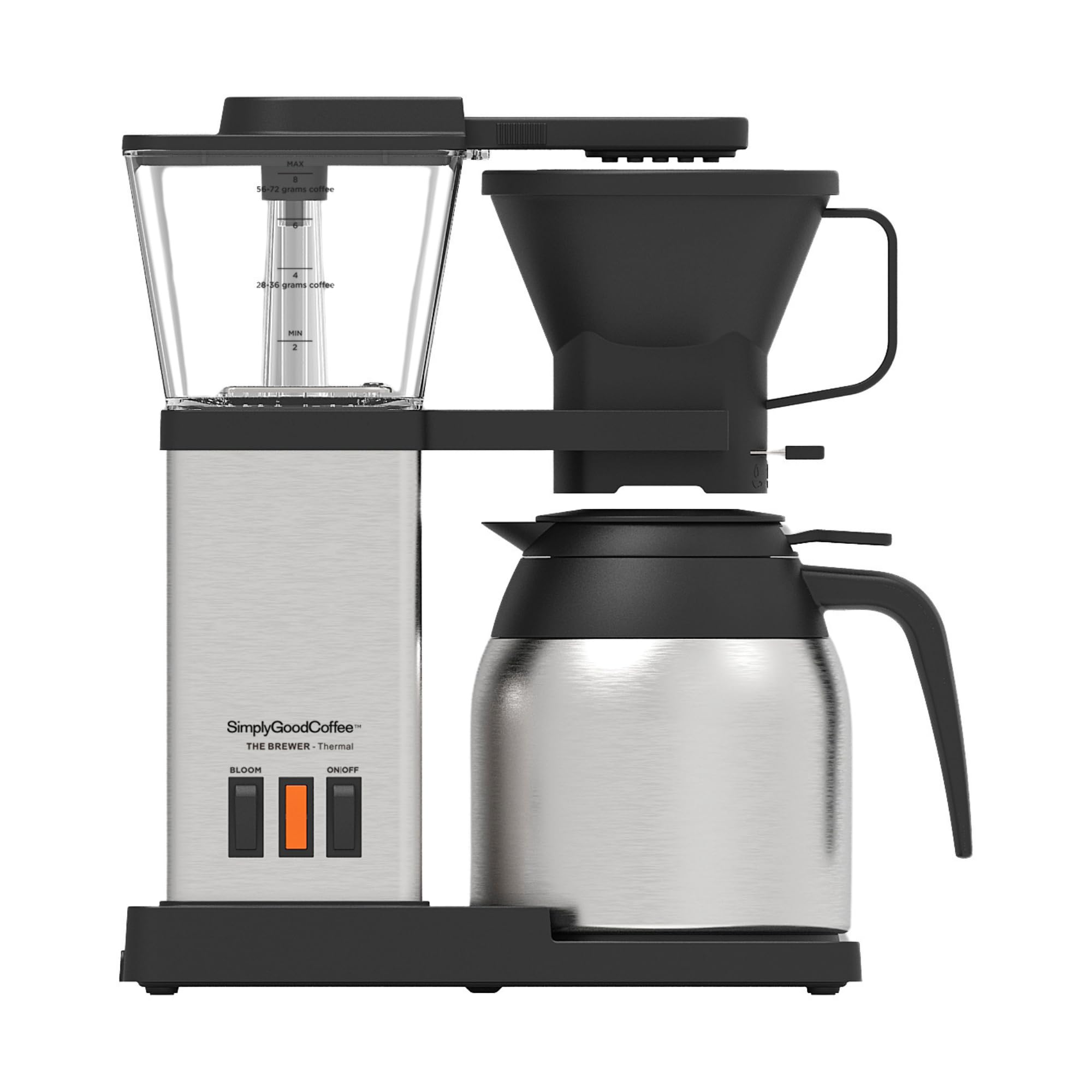 Simply Good Coffee THE BREWER - Thermal. Coffee Maker/Coffee Machine. 8 Cup Automatic Drip Pour Over Coffee Brewer. Easy To Use. Stainless Steel/Black