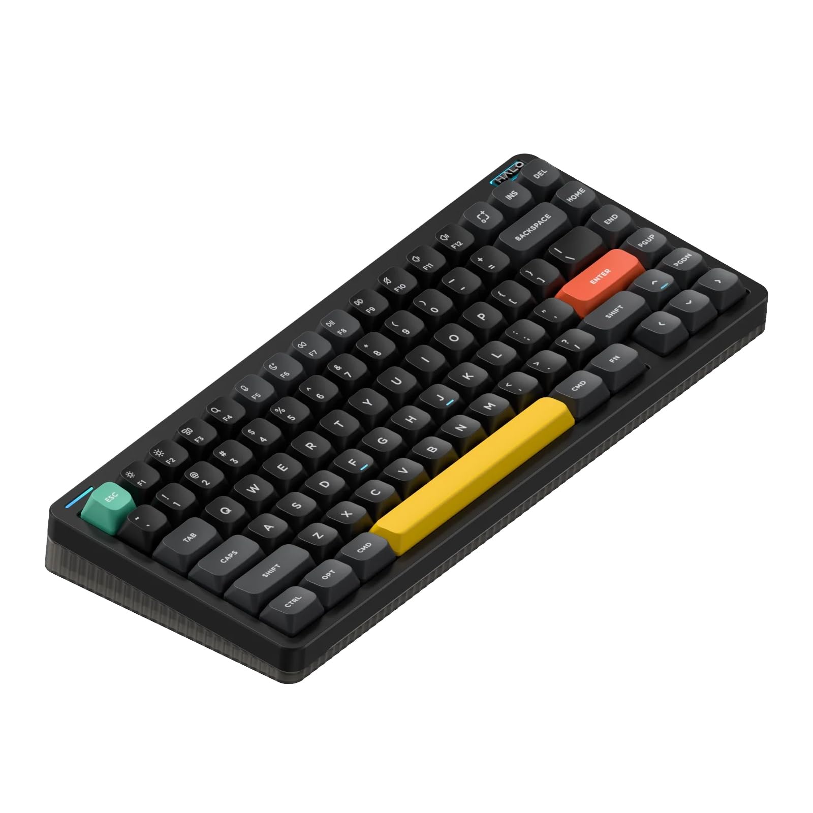 nuphy Halo75 V2 Mechancial Gaming Kyeboard,75% Wireless Hot Swappable Bluetooth Keyboard,83 Kyes RGB Backlit Keyboard,Support Bluetooth/2.4GHz/USB-C-Black Silent Red Clear-Top Switch