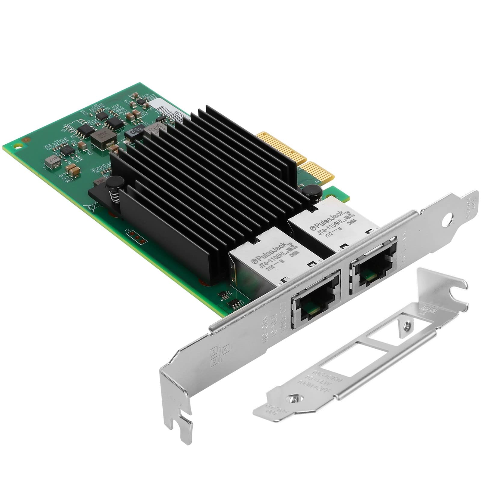 Euqvos PCIe Ethernet Network Card for Intel X550-T2 ELX550AT Chipset PCIe 3.0 X4 10Gb Dual Port RJ45 LAN Card Support Windows Server/Windows/Linux/VMware/ESX