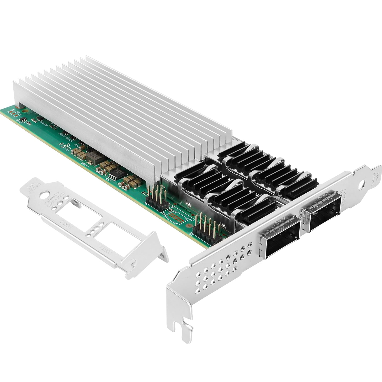 Euqvos PCIe Ethernet Network Card for Intel E810-CQDA2 E810-CAM2 Chipset PCIe 4.0 x16 100Gb Dual Port QSFP28 LAN Card Support Windows Server/Windows/Linux/VMware/ESX