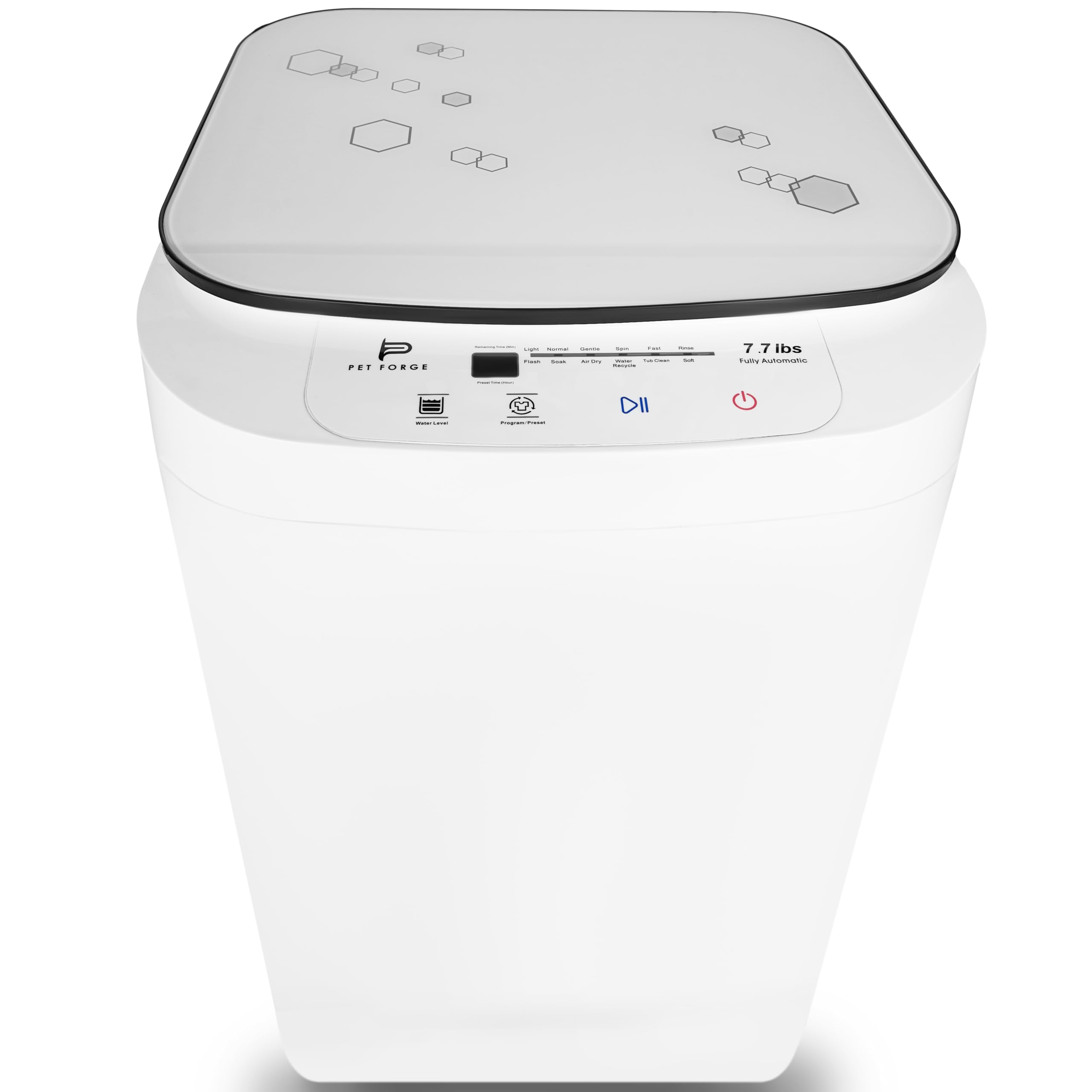 Pet Forge Spin Fresh Compact Washing Machine for Pet Items - Fully Automatic Portable Washer with 8 Pounds Capacity Top Load Spin Mini Washer for Pet Hygiene