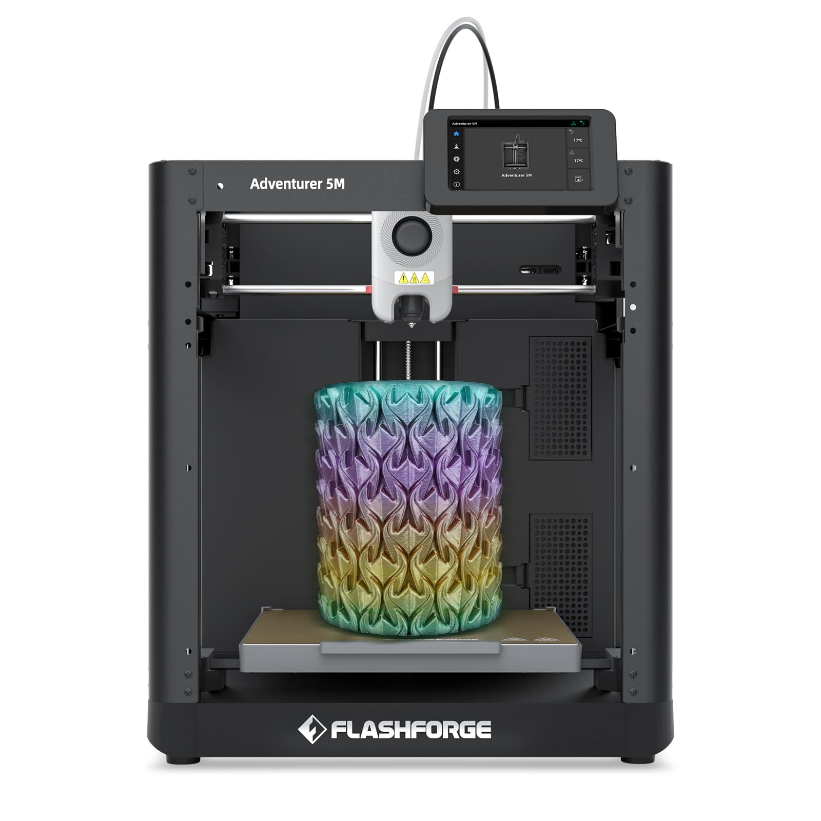 FLASHFORGE Official Adventurer 5M 3D Printer Auto Leveling, Max 600mm/s High Speed FDM 3D Printer with 280°C Direct Extruder, Quick Detachable Nozzle, Core XY Metal 3D Printer,Print Size 220×220×220mm