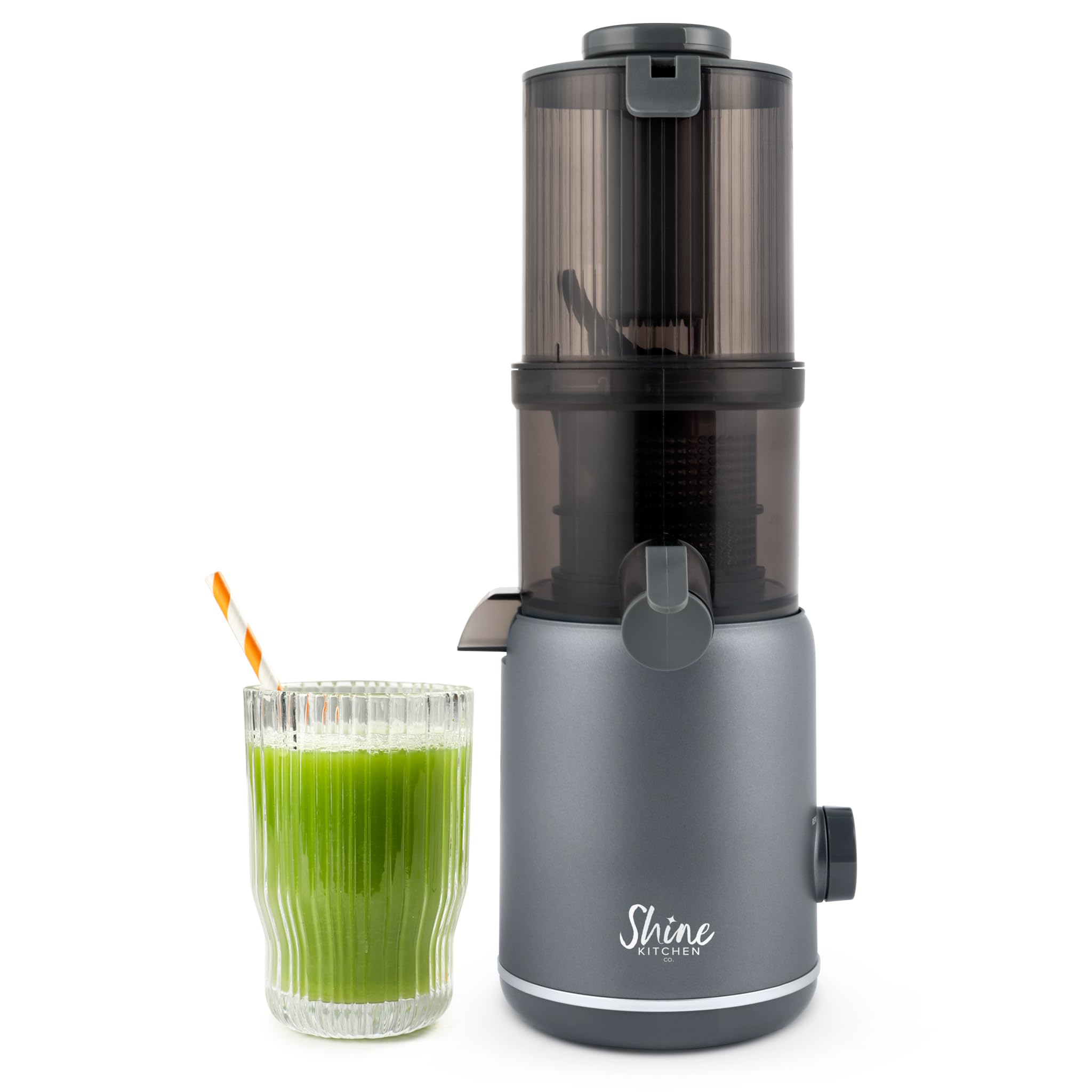 Shine Multi-Batch Compact Cold Press Juicer SMB-1, Hands-Free, Hopper Continuous Feed, Portable