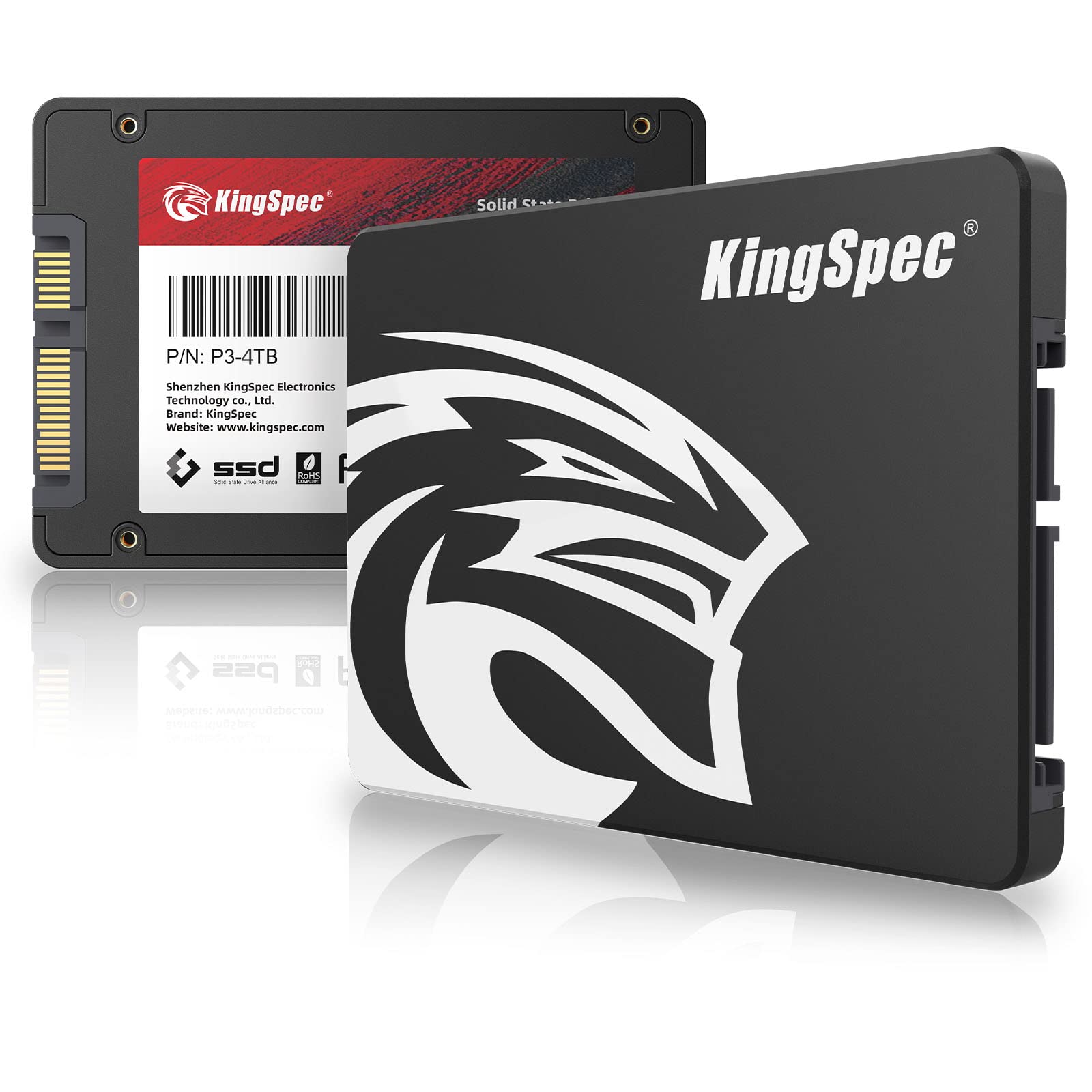 KingSpec 4TB 2.5" SATA SSD, SATA III 6Gb/s Internal Solid State Drive - 3D NAND Flash TLC, Compatible with Desktop/Laptop/All-in-one