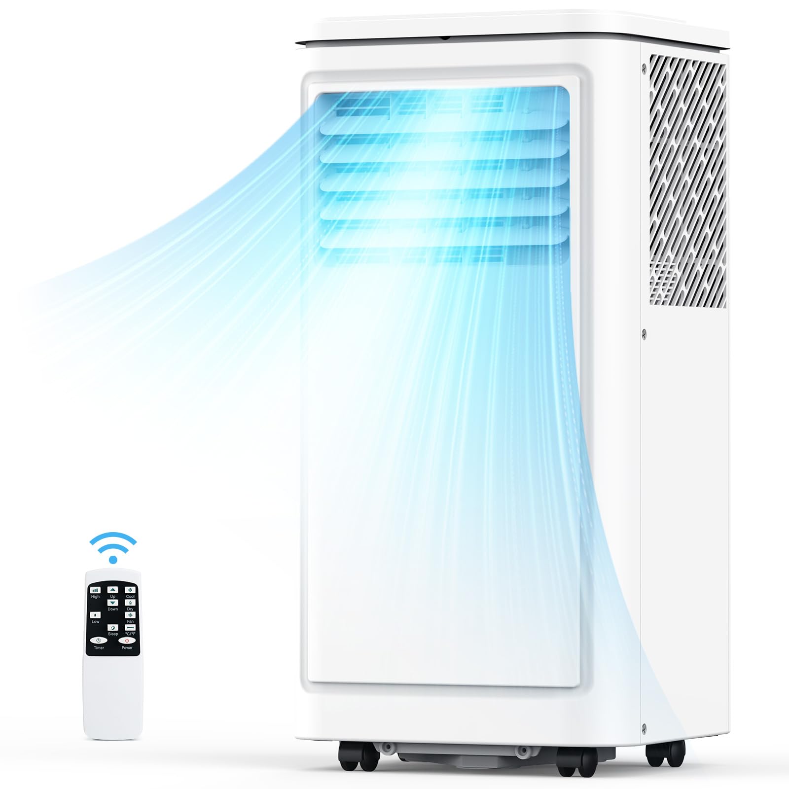 COWSAR 8000 BTU Portable Air Conditioners, Portable AC Cool up to 350 Sq.Ft, 4 Modes Room Air Conditioner with Remote/LED Display/24Hrs Timer/360° Wheels/Installation Kits, Ideal for Home/Office/Dorms